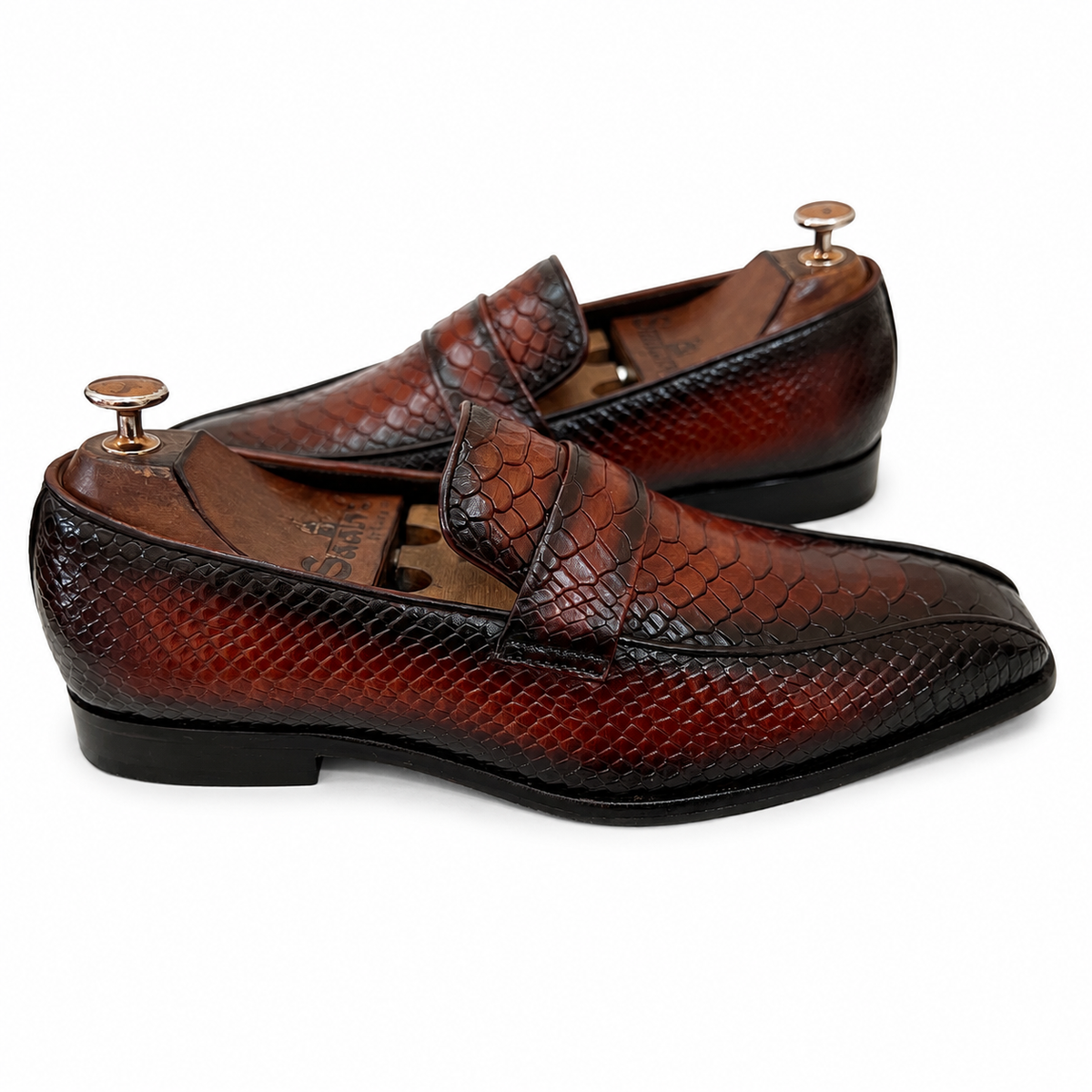The Monte Carlo Python Penny Loafer – Burnished Burgundy