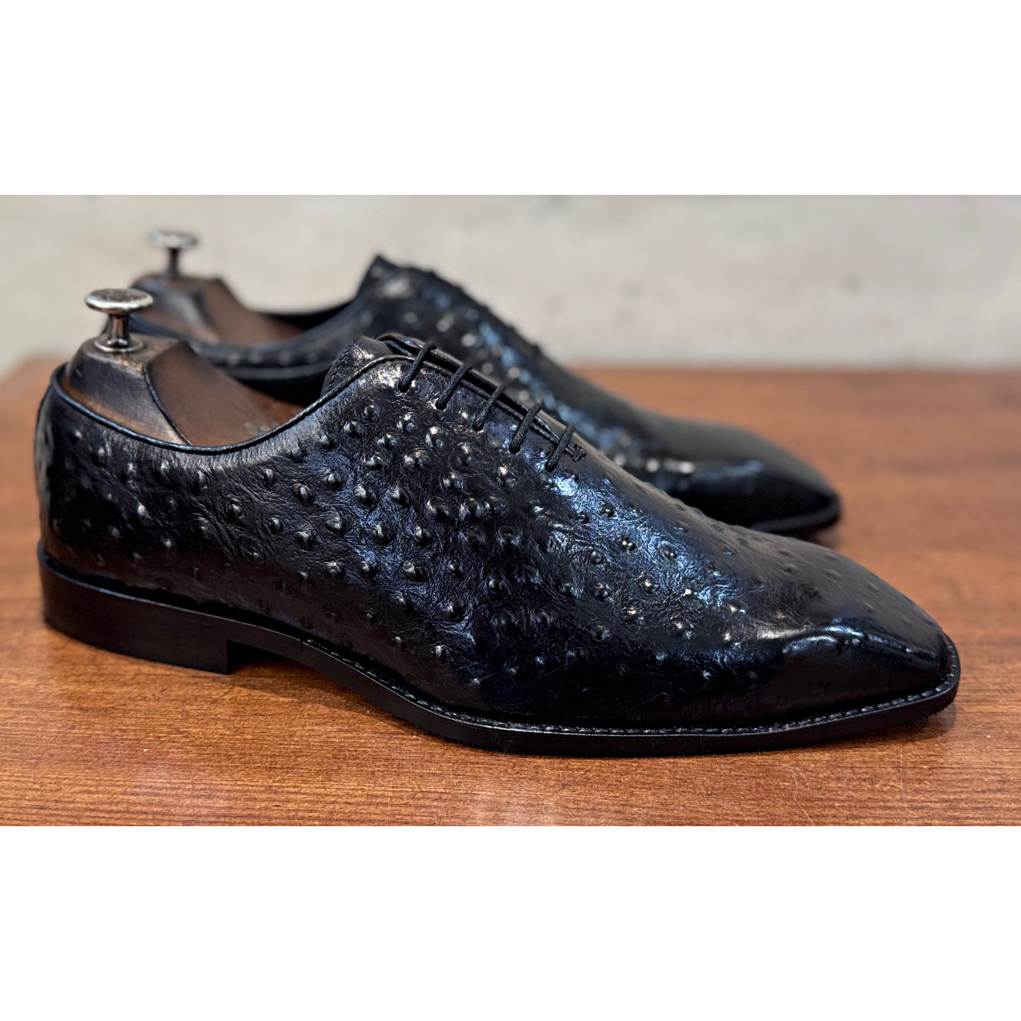Ostrich Wholecut Oxfords Black