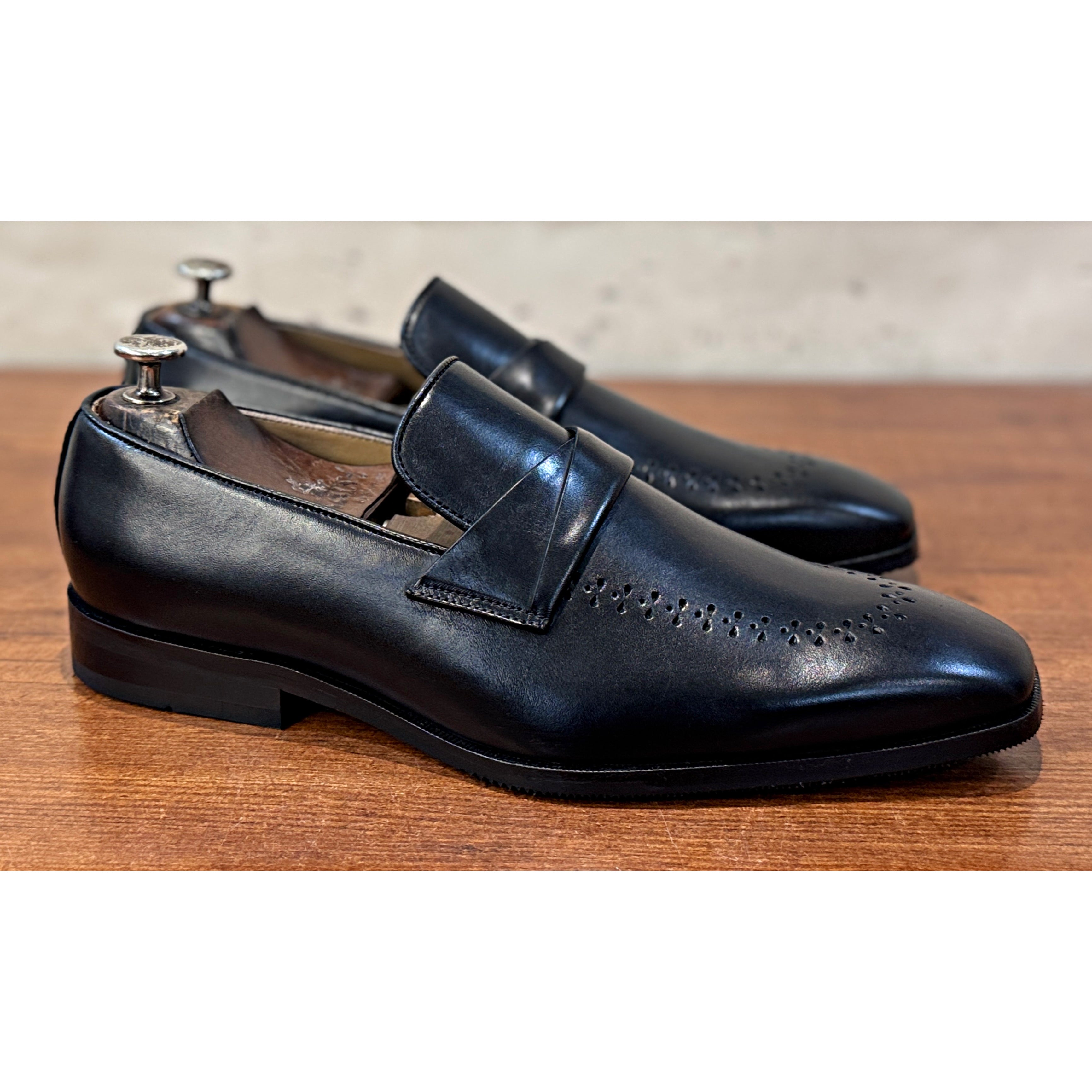 Myron Black Leather Loafers for Men