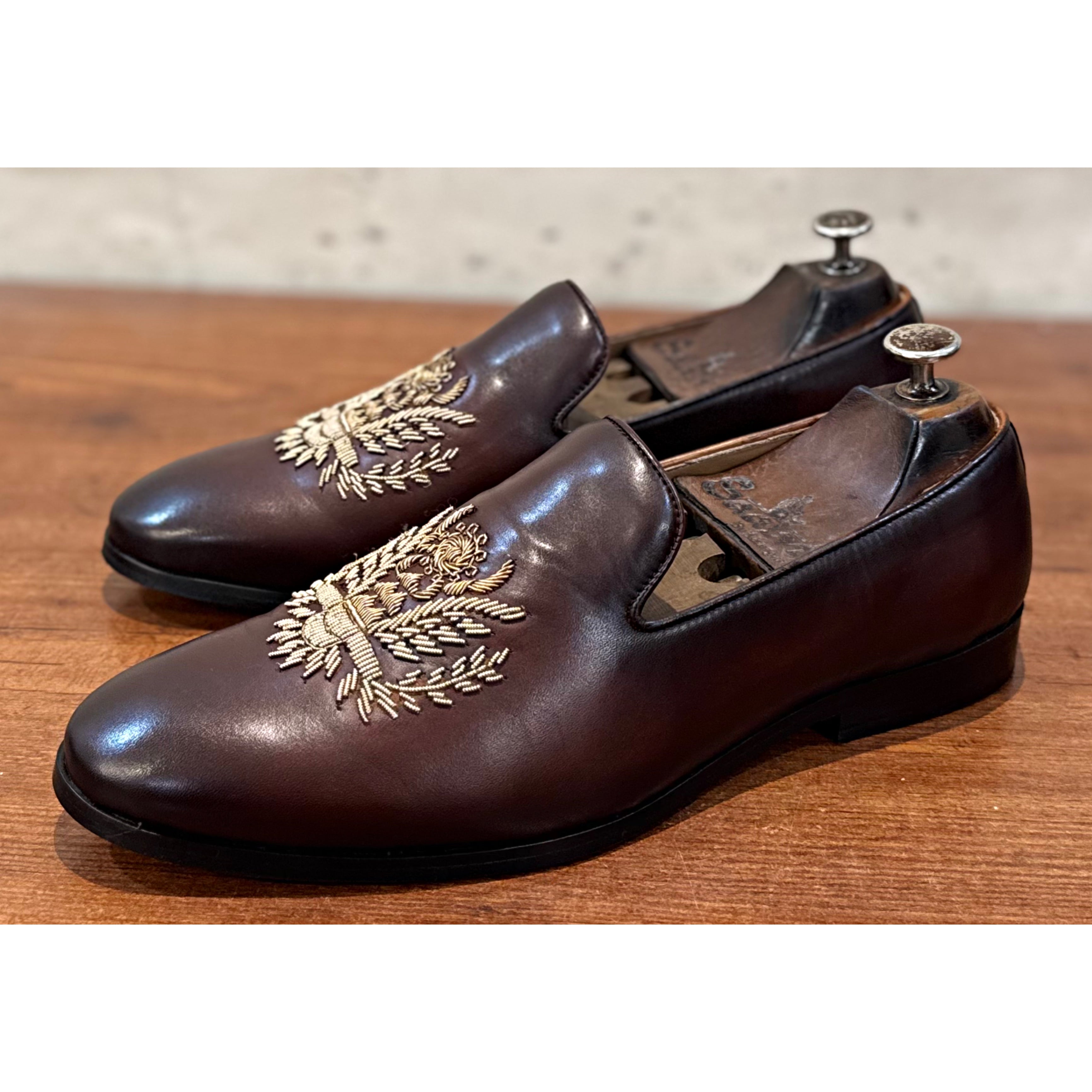 Imperial Eagle Zardosi Slip-On – Dual Tone Brown
