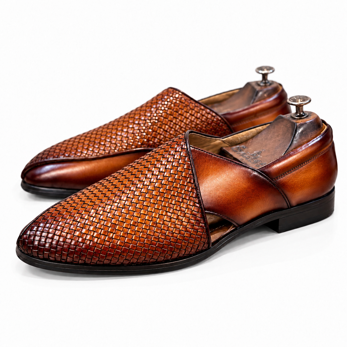 Mehransh Royale — Cognac Brown Hand-Patina Peshawari Sandals