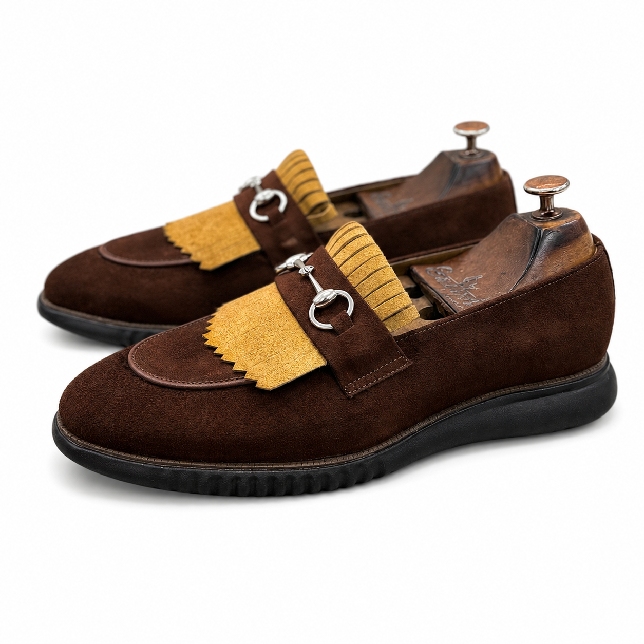 Brown Combi Horsebit Loafers Light Weight