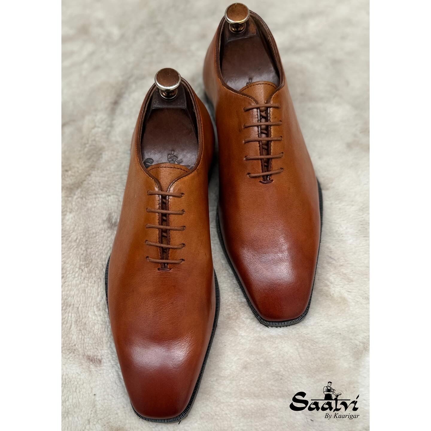 Tan Oxfords Hand Patina