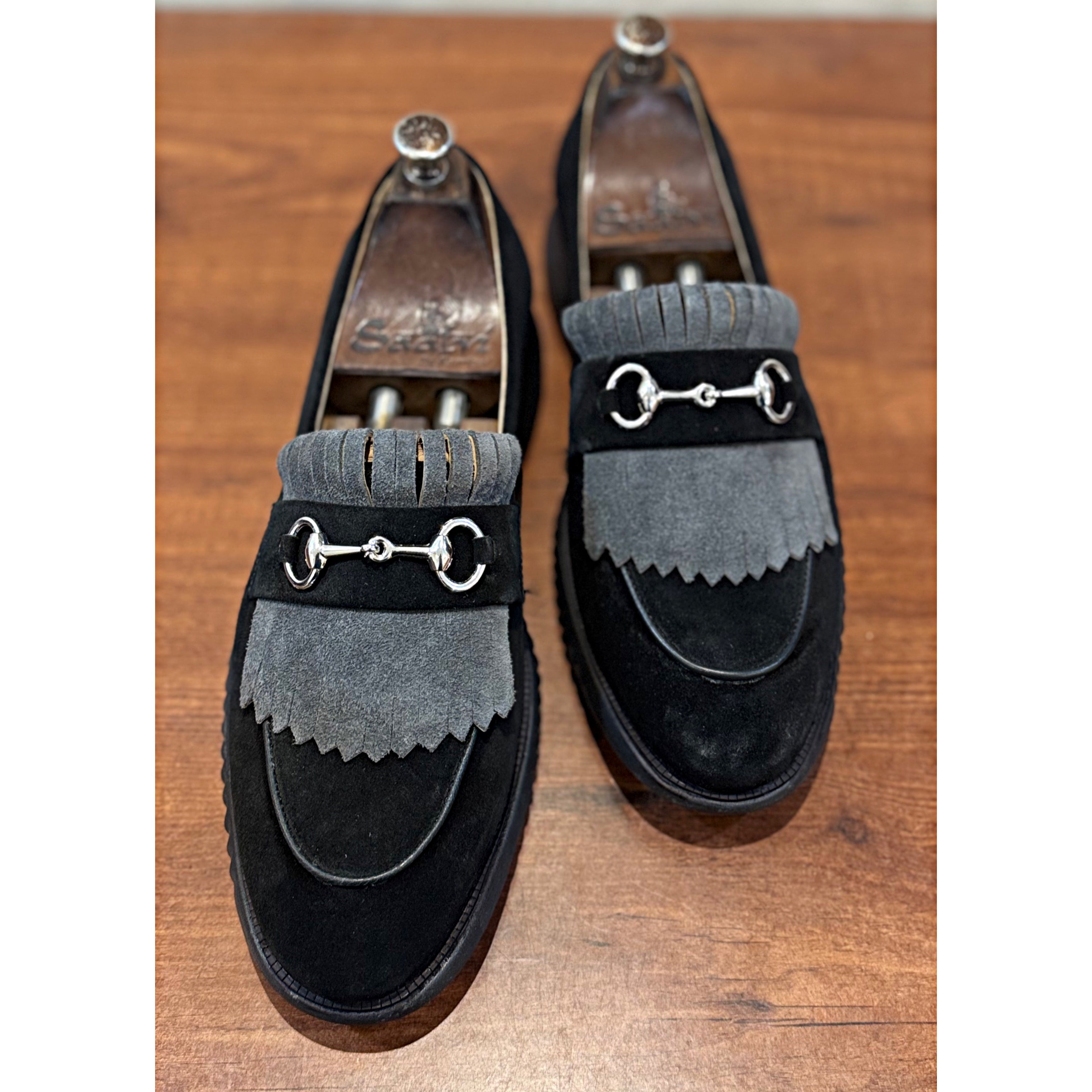 Black Combi Horsebit Loafers Light Weight