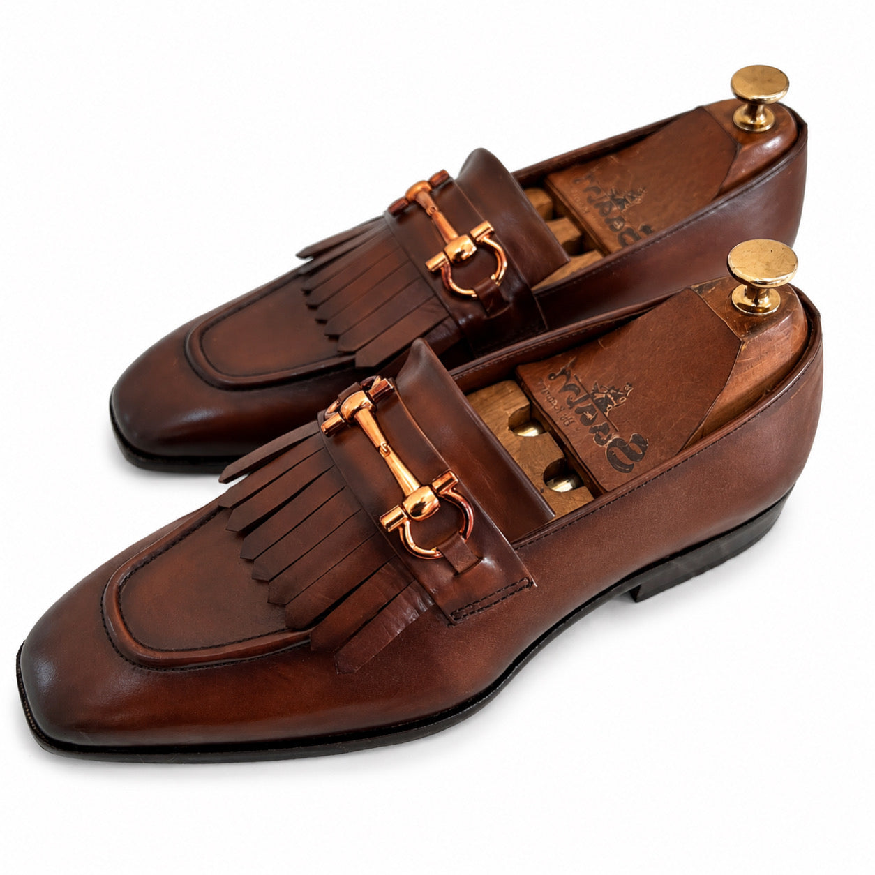 Monarch Fringe Horsebit Loafers – Walnut Brown