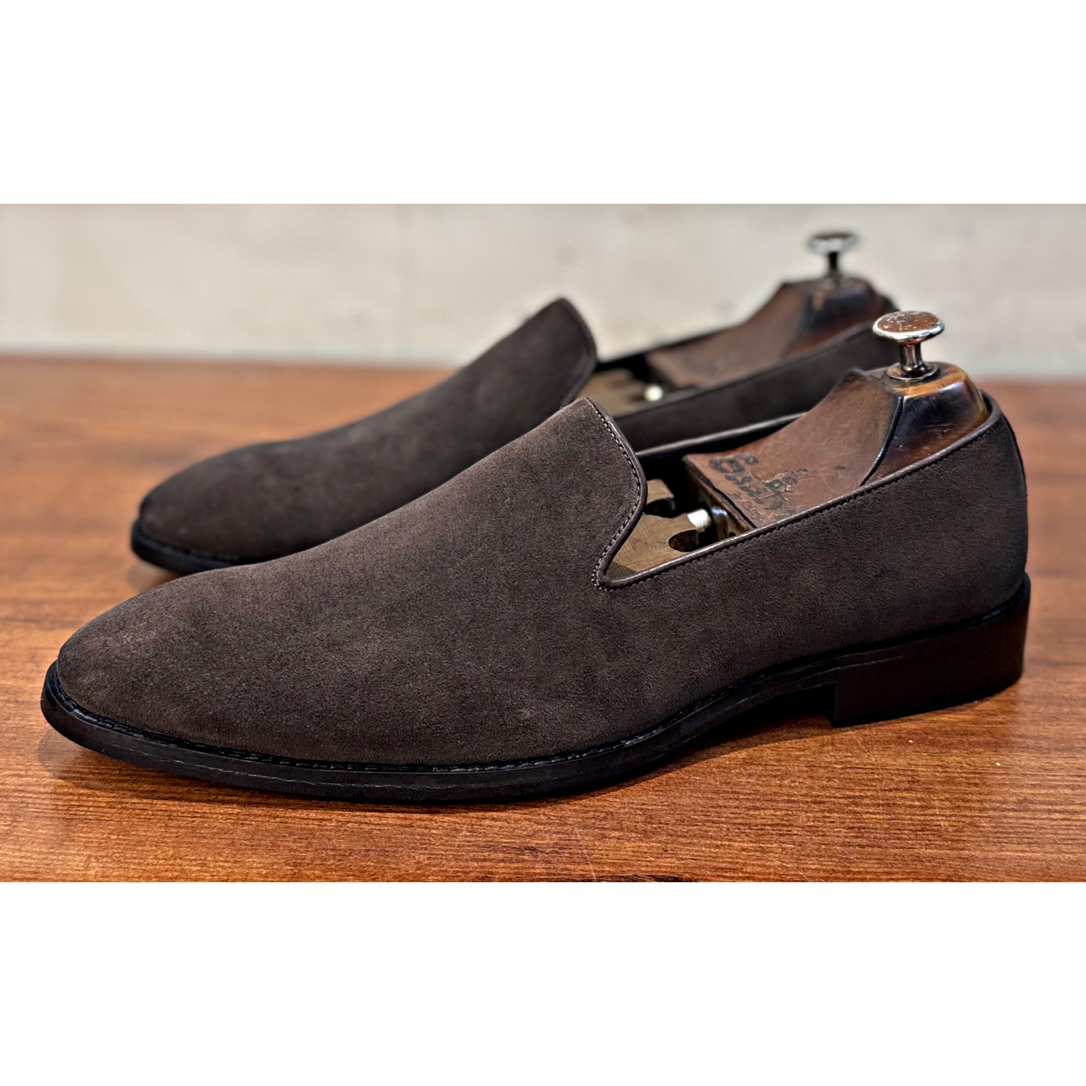 Brown Suede Slipons