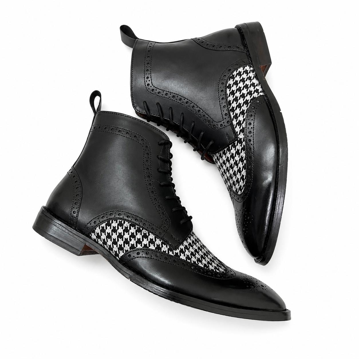Windsor Houndstooth Wingtip Boots