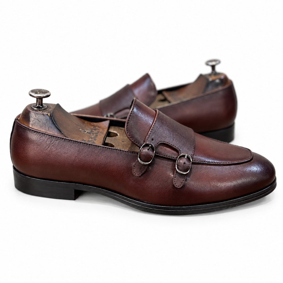 Bordeaux Noir Textured Oxford Shoes