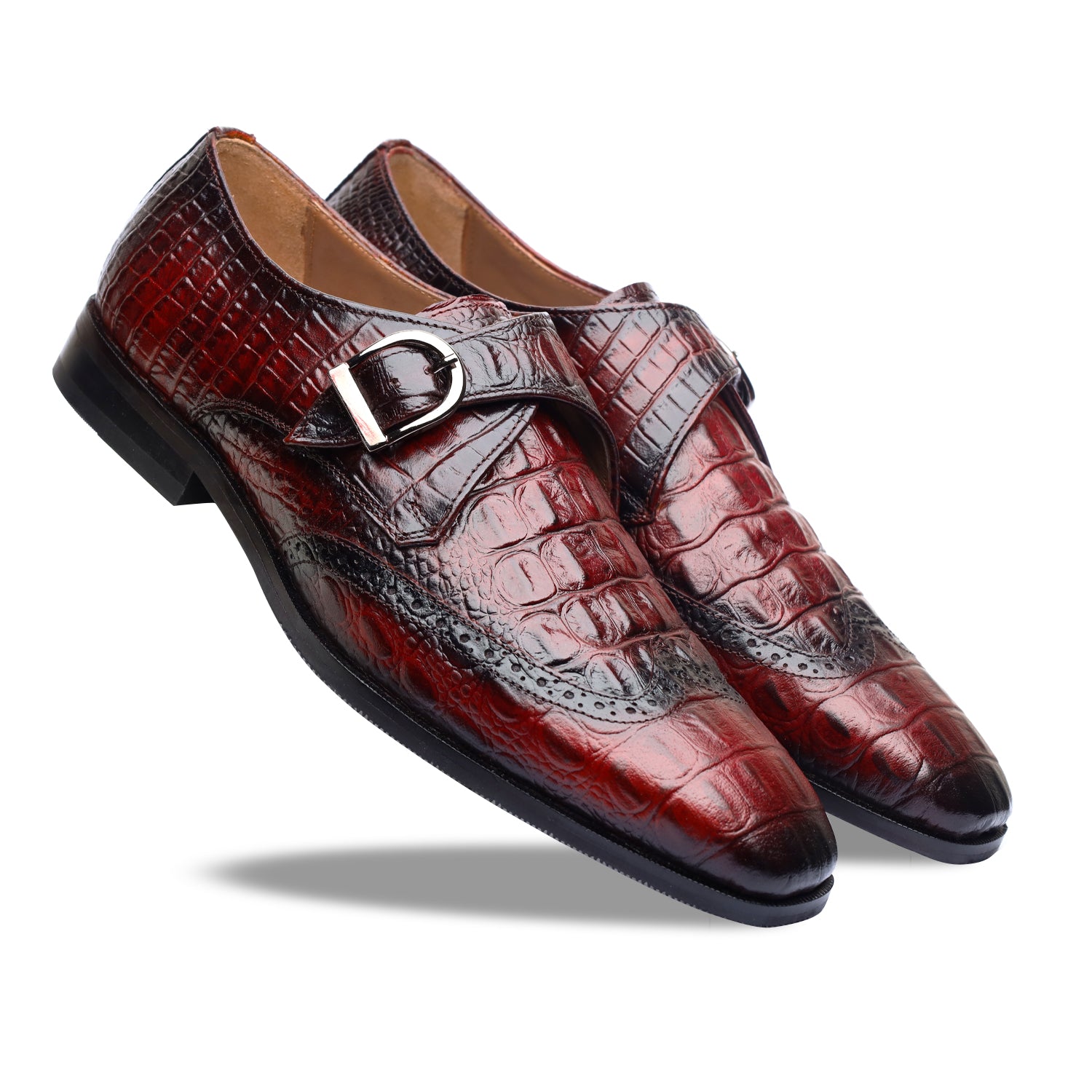 Single Monk Strap Croco Brown