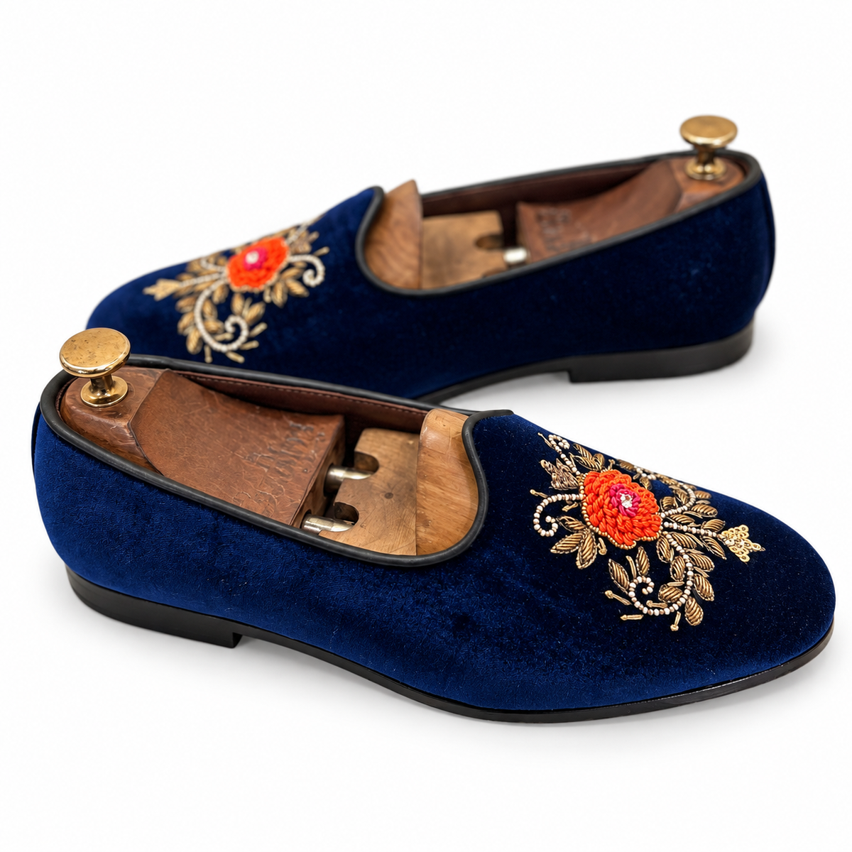 Blue Velvet With Zardosi Embroidery