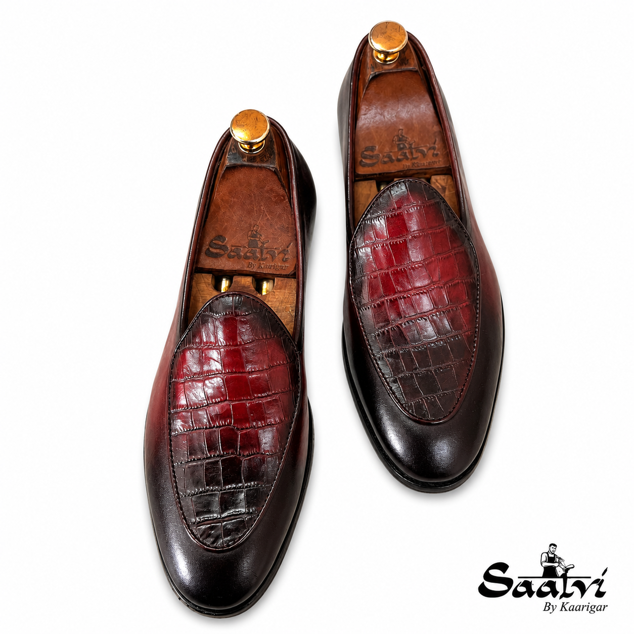 Crimson Royale Croco Loafers