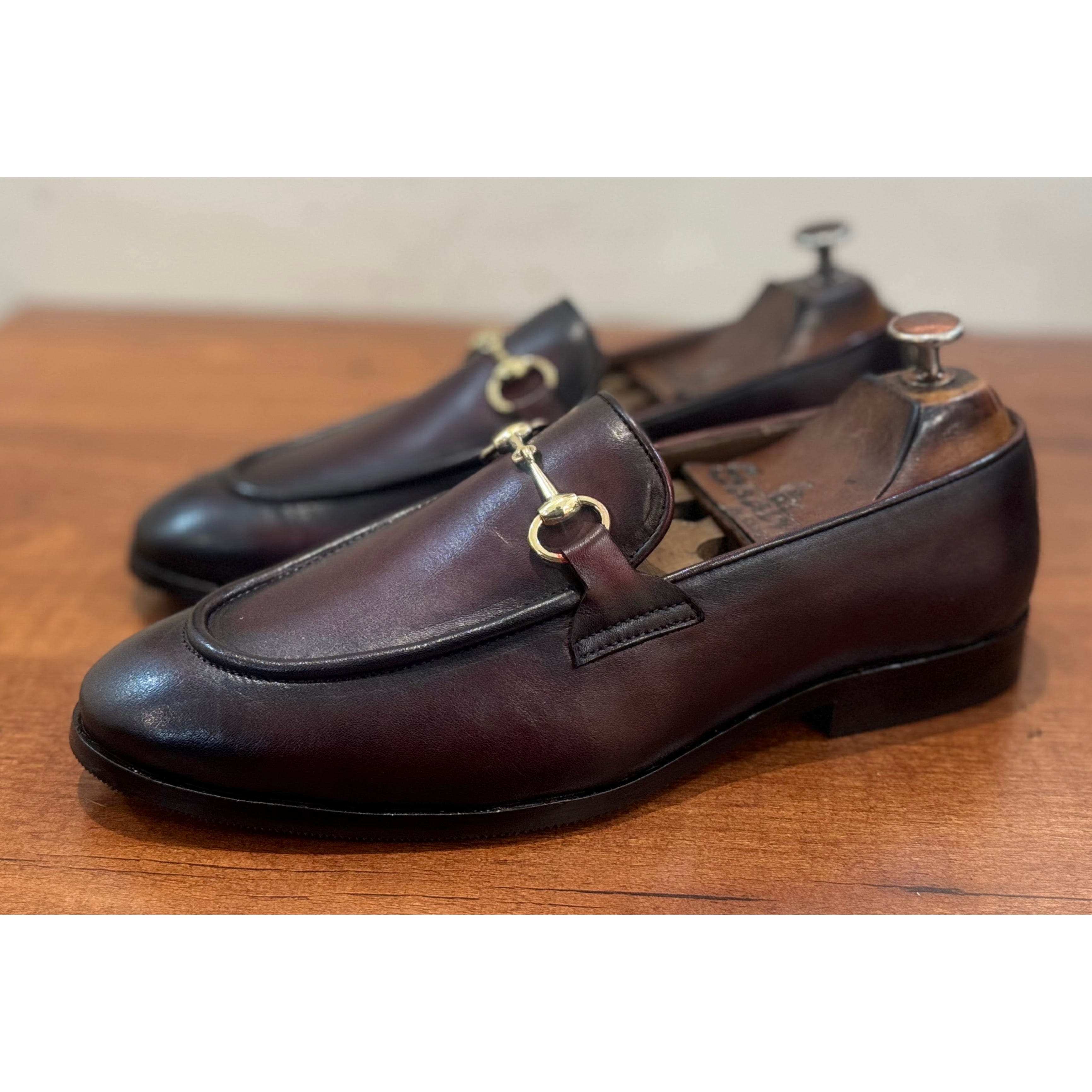 Horsebit Loafers Burgundy Brown