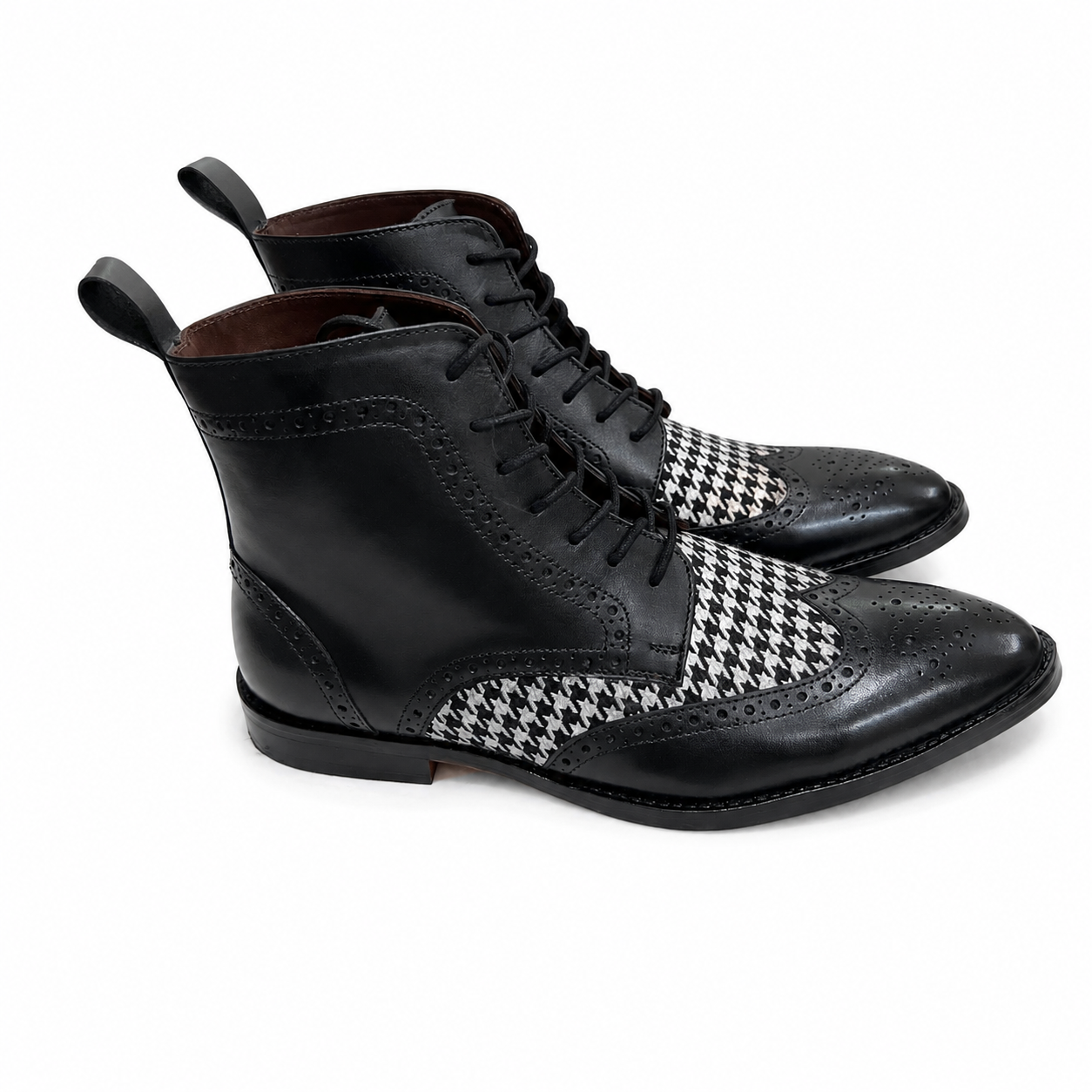 Windsor Houndstooth Wingtip Boots