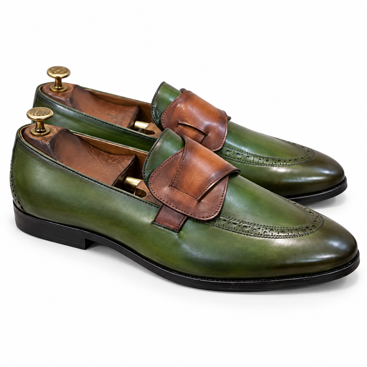 Verde Cognac Butterfly Loafers