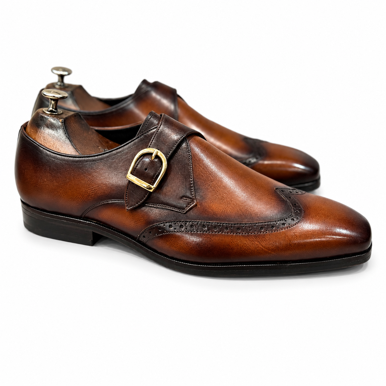 Single Monk Strap Hand Patina