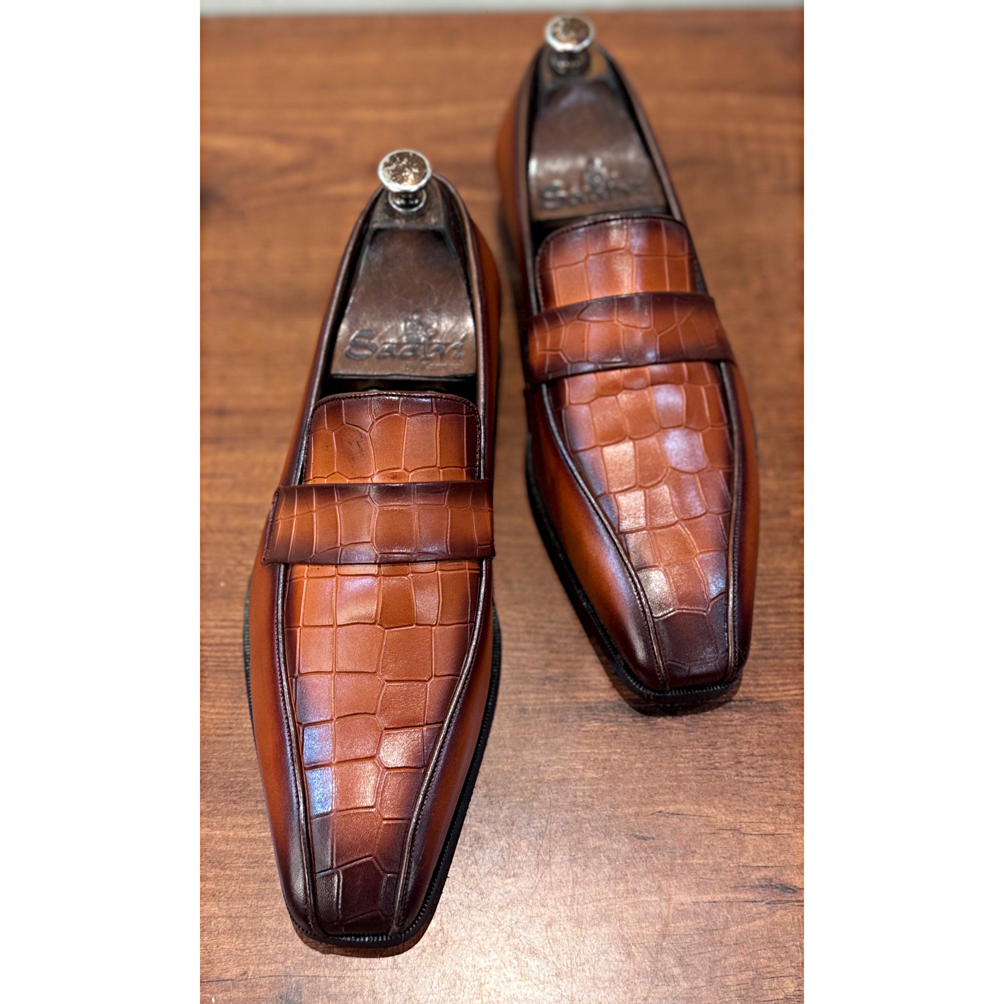 Croco Textured Loafers