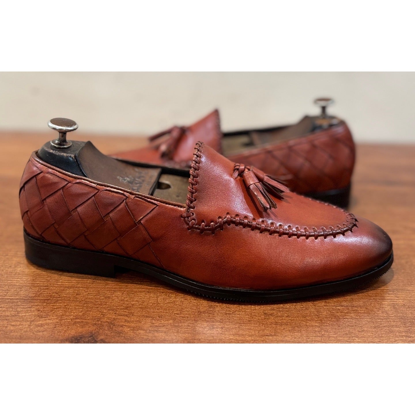 Gael - Brown Weaved Loafers