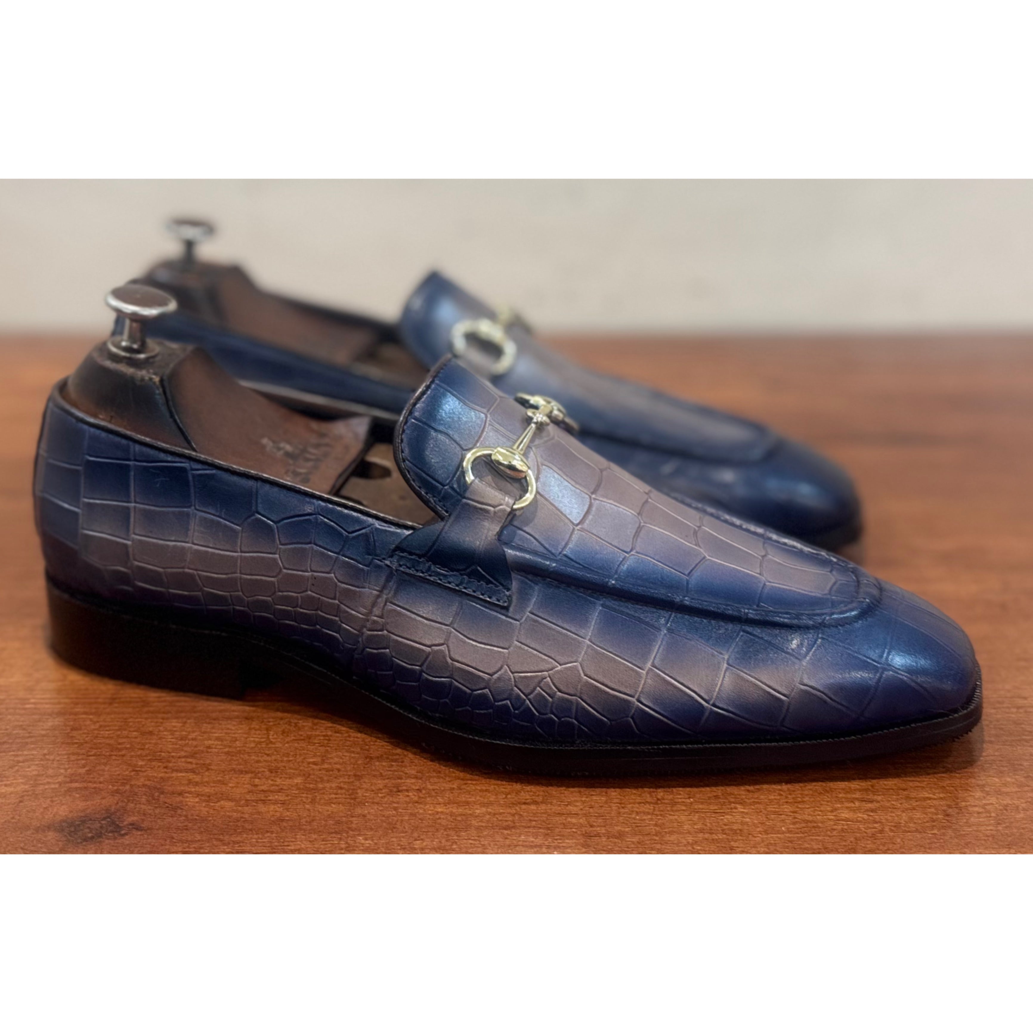 Croco Loafers Grey Blue T