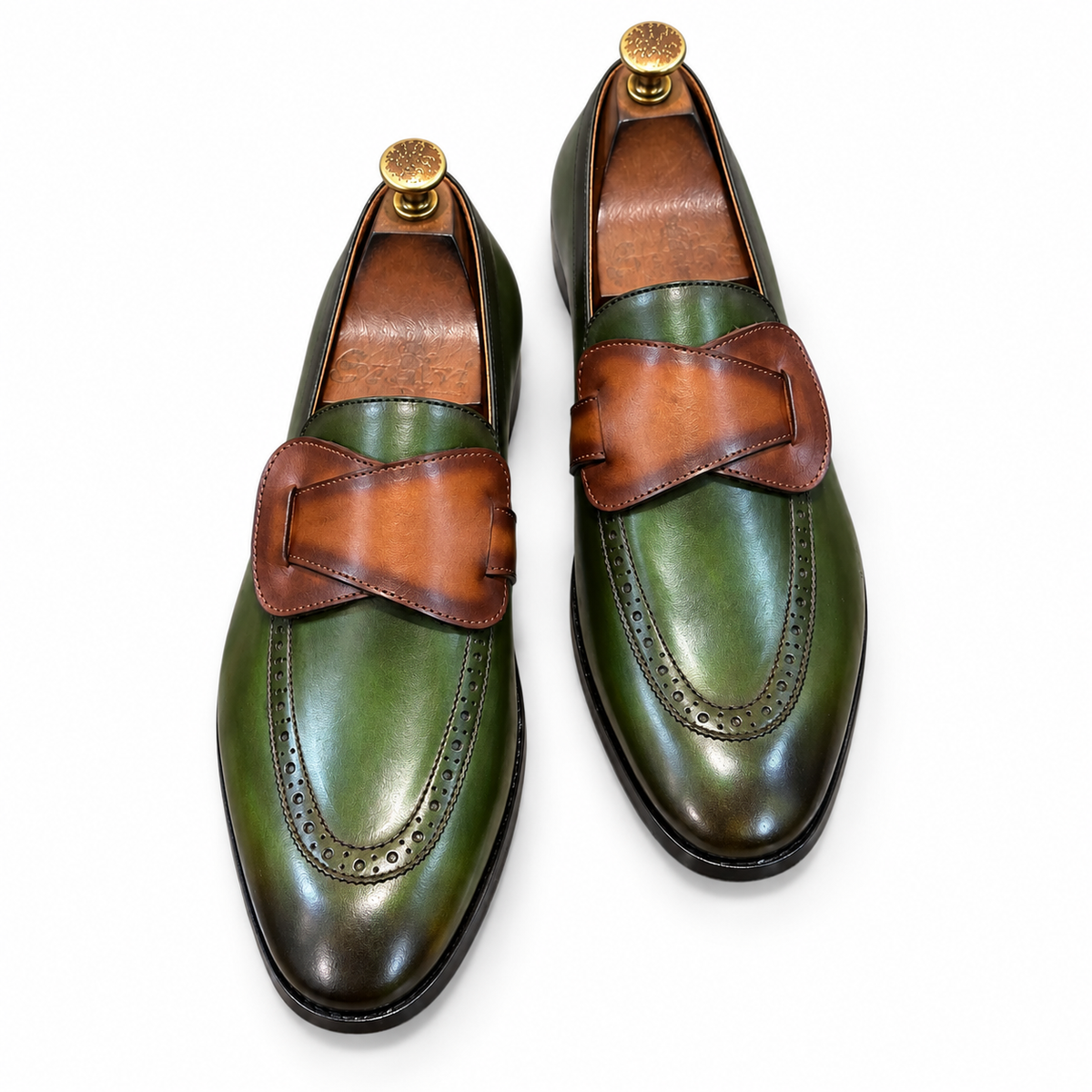 Verde Cognac Butterfly Loafers