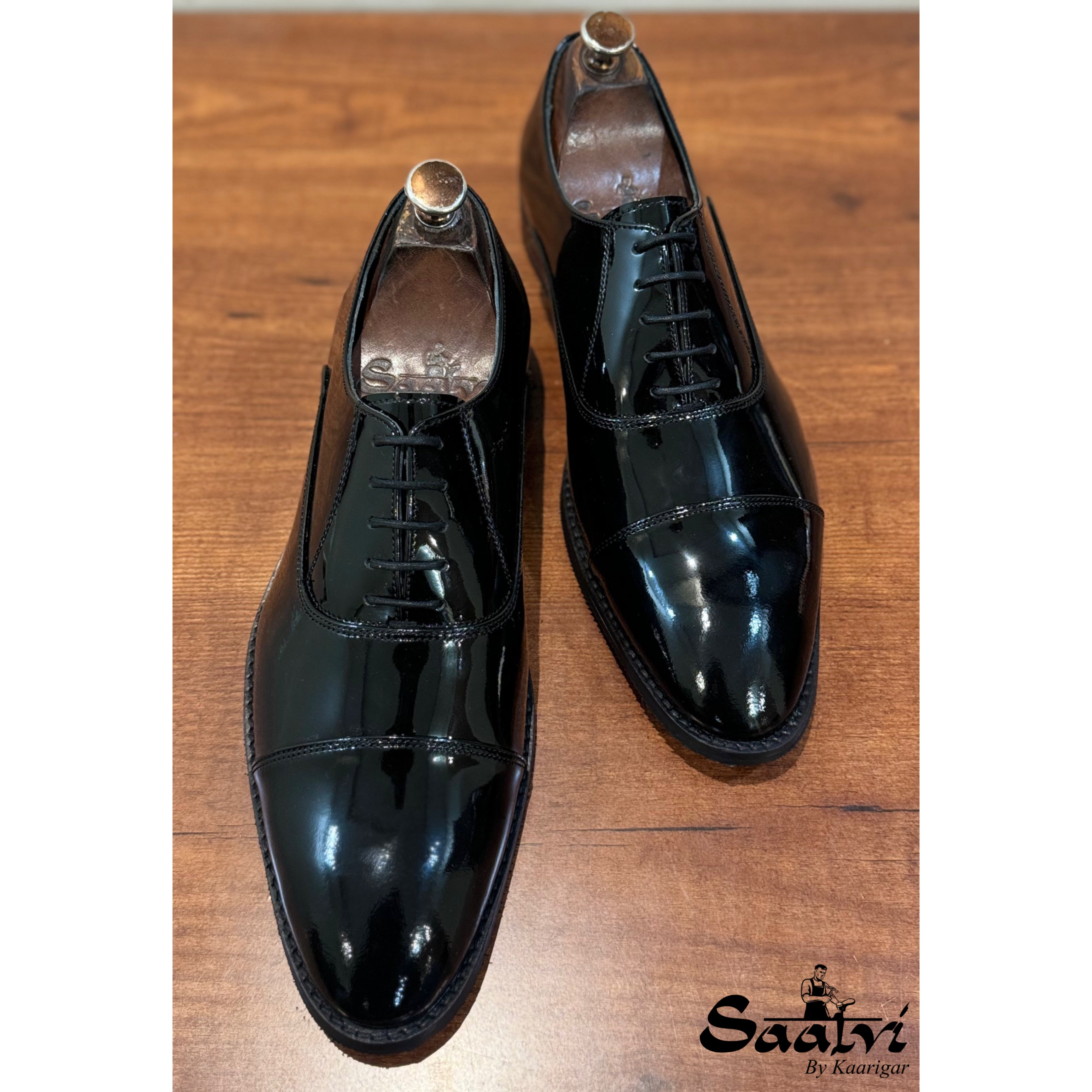 Cap Toe Oxfords Patent Laceups Round Toe