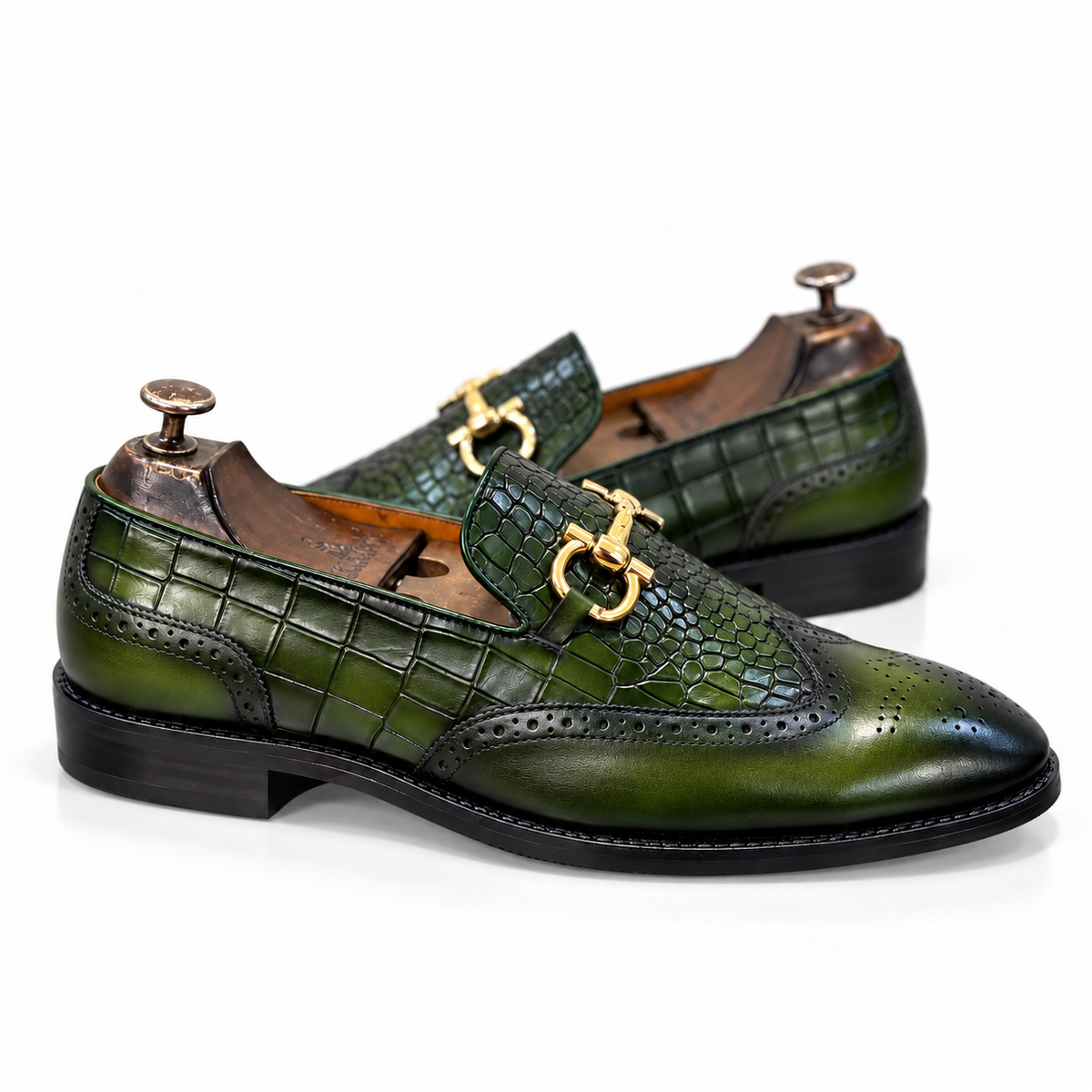Saalvi Verdant Royale Wingtip Loafers