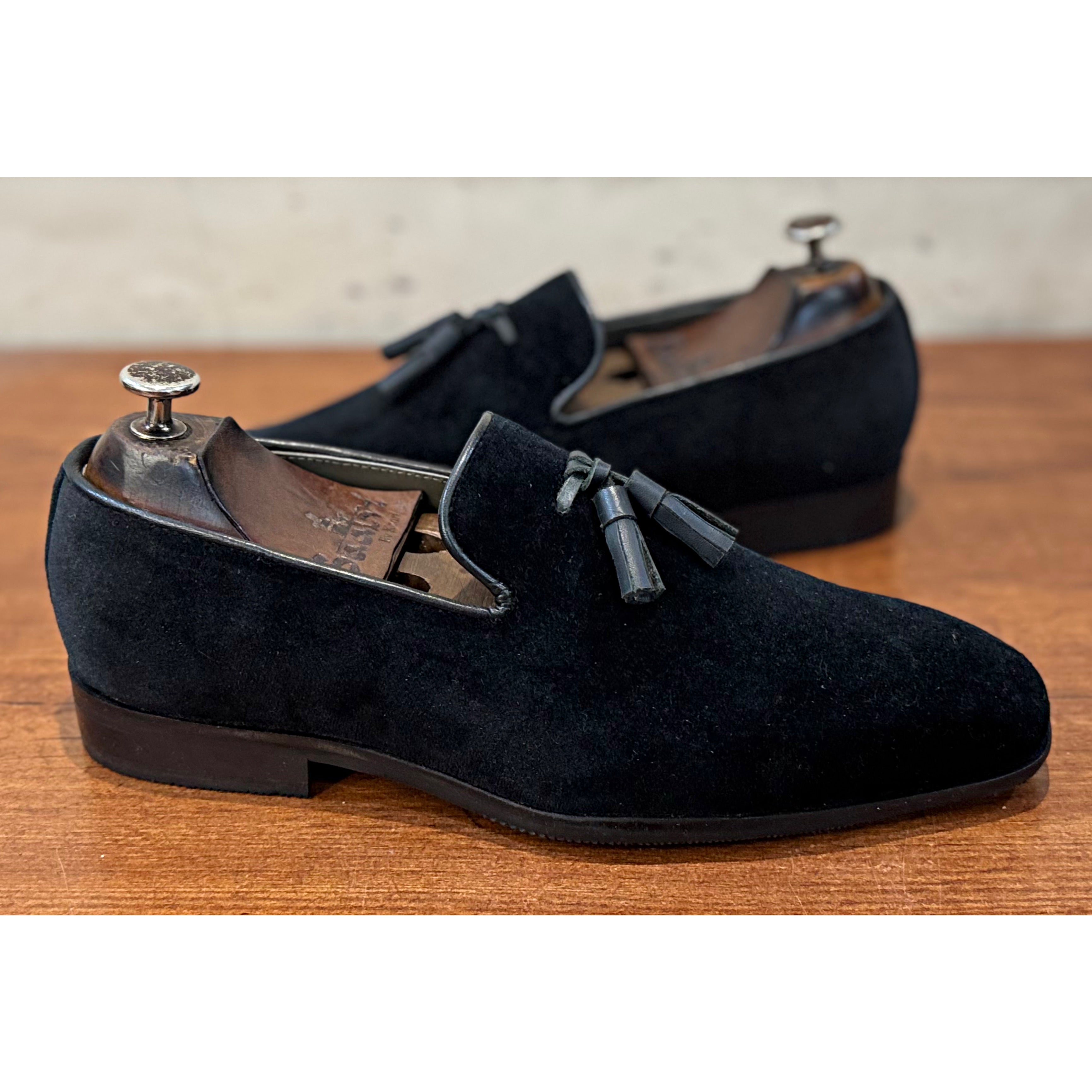 Black Velvet Loafers Tassels