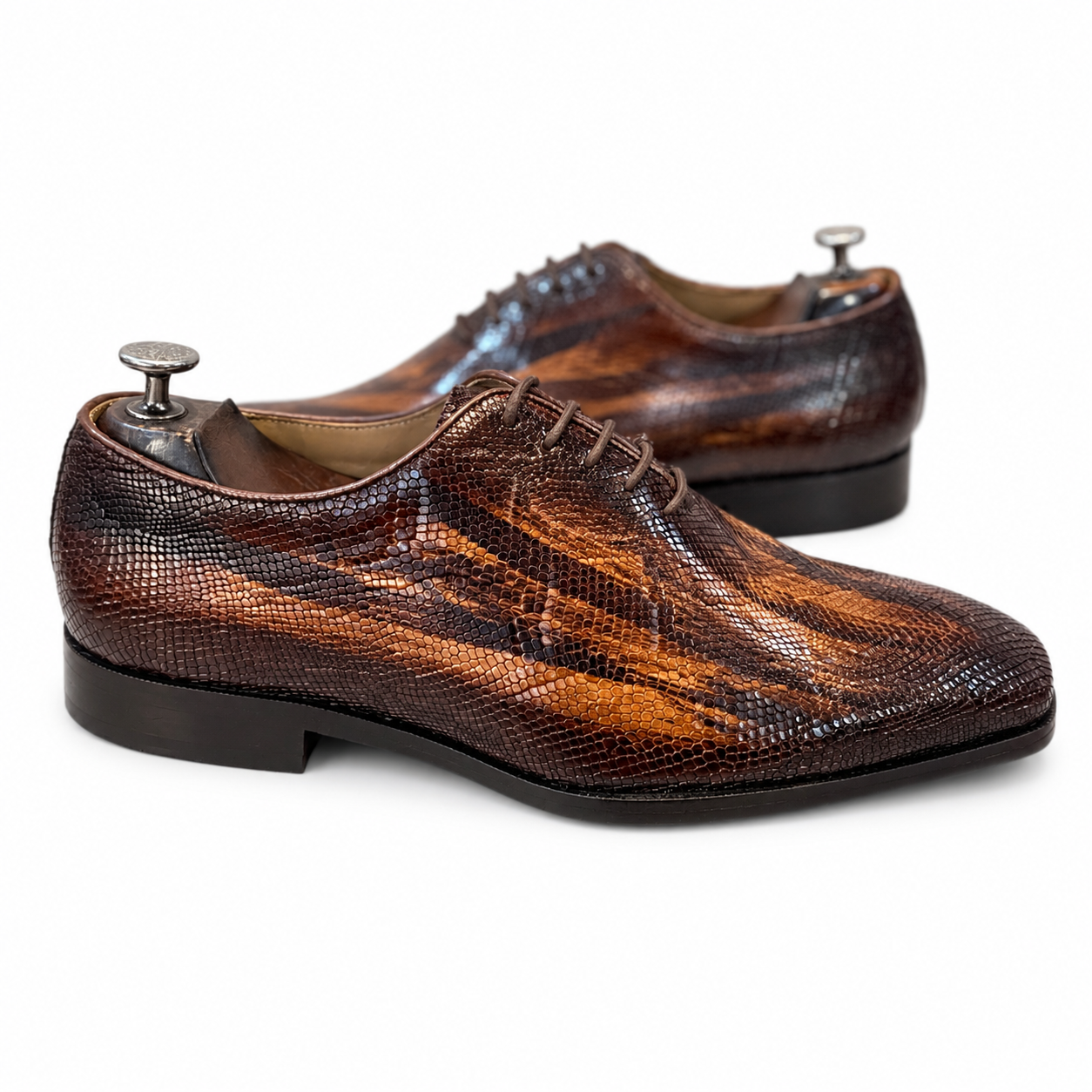 Imperial Marrone Lizard Oxford Shoes