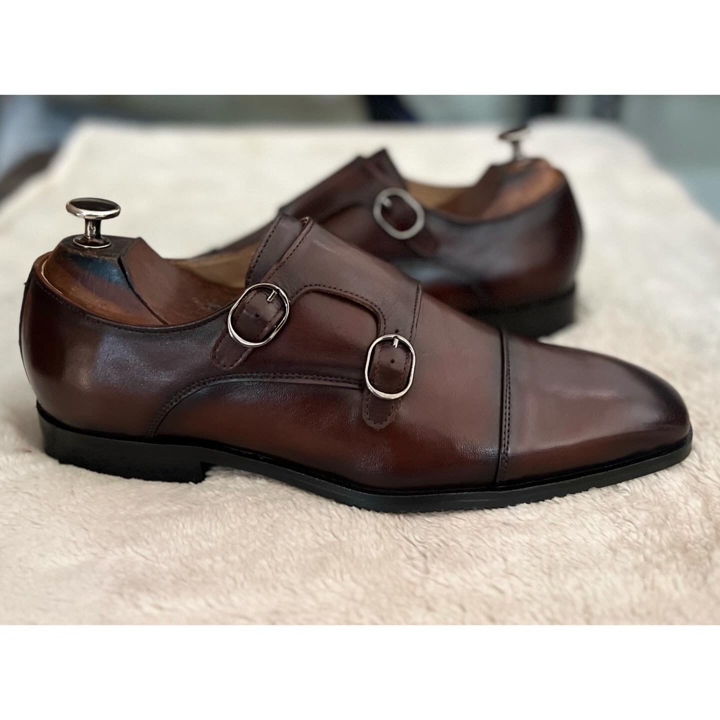 Brown Leather Monk Straps