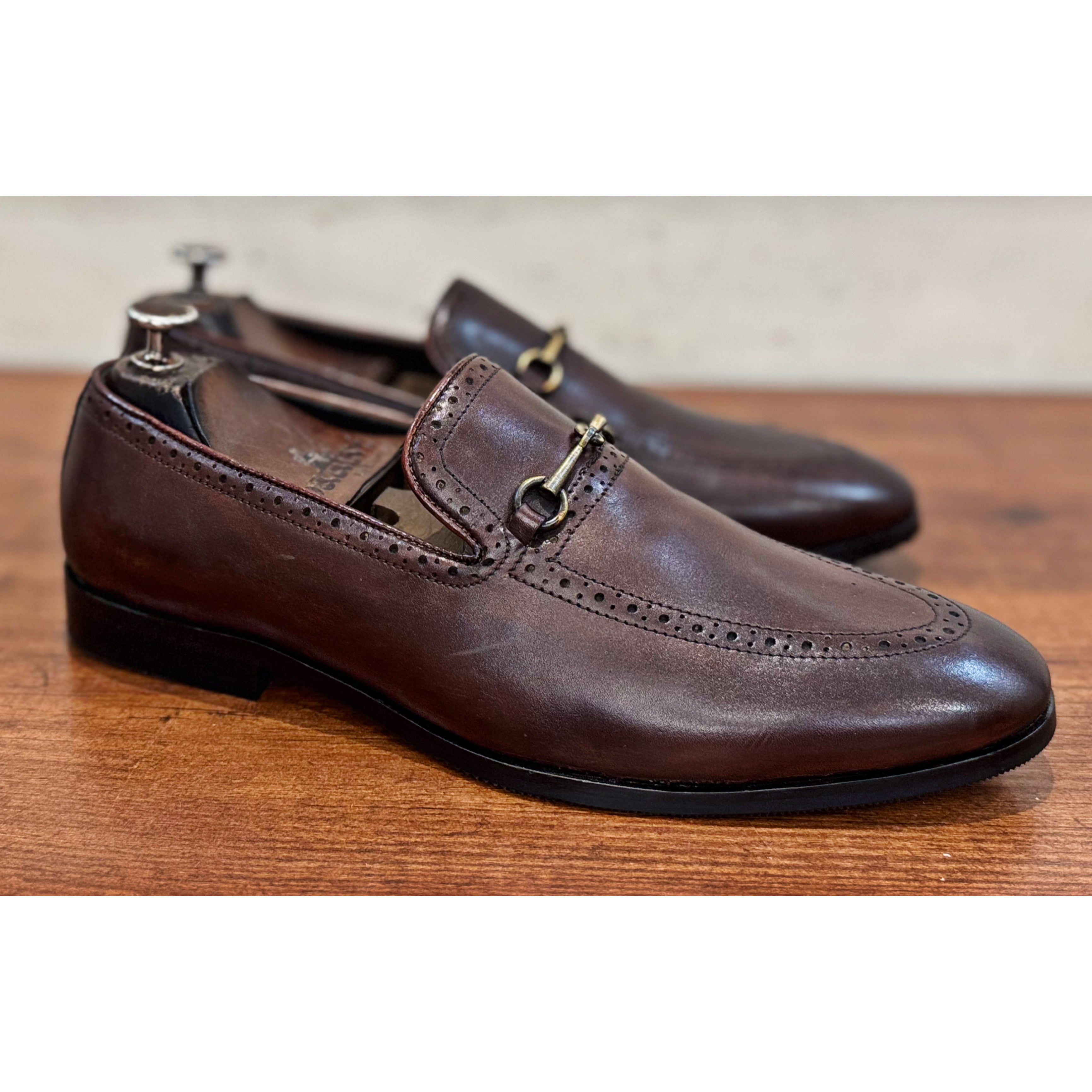Semi Brogue Loafers Brown