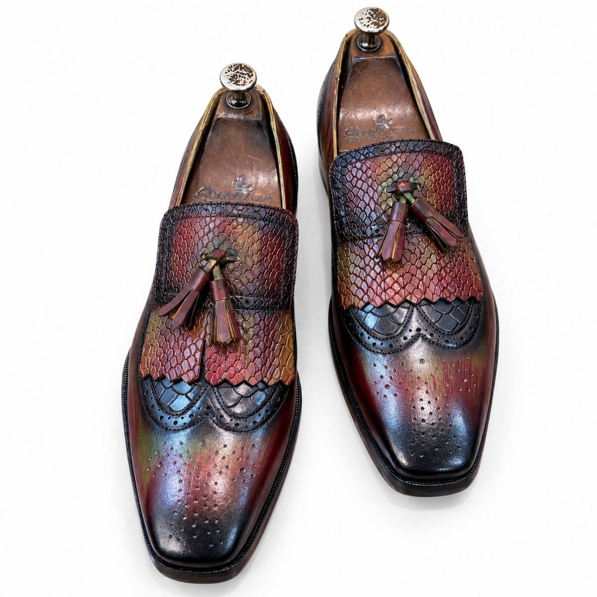 Bordeaux Verde Artisan Tassel Loafers
