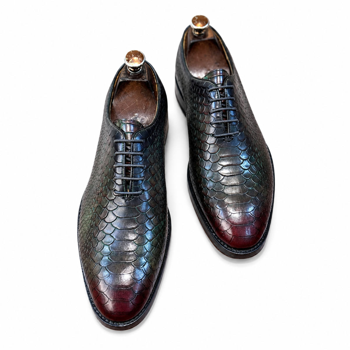 Iridescent Snake Embossed Leather Oxford