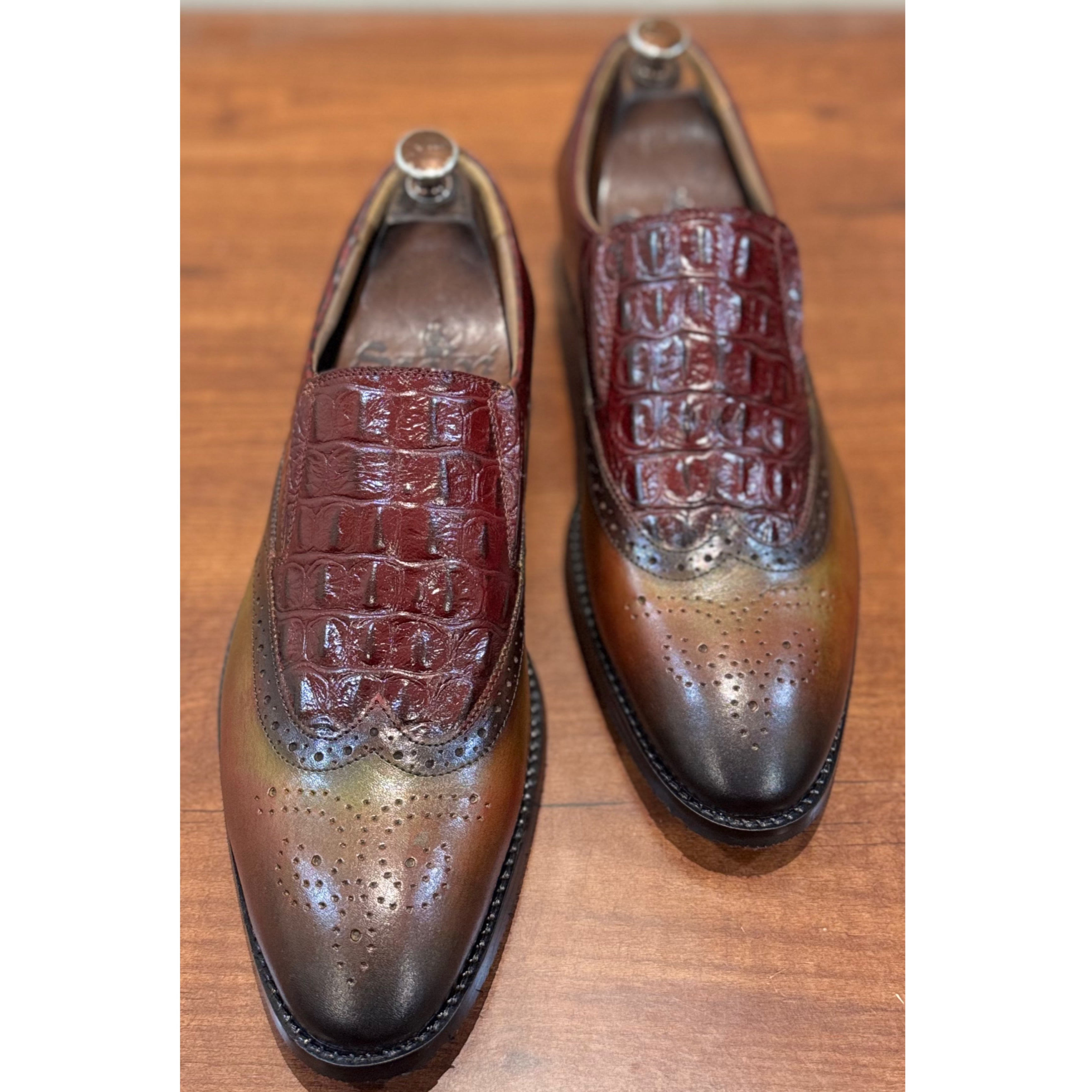 Dual Patina Croco Slip-on