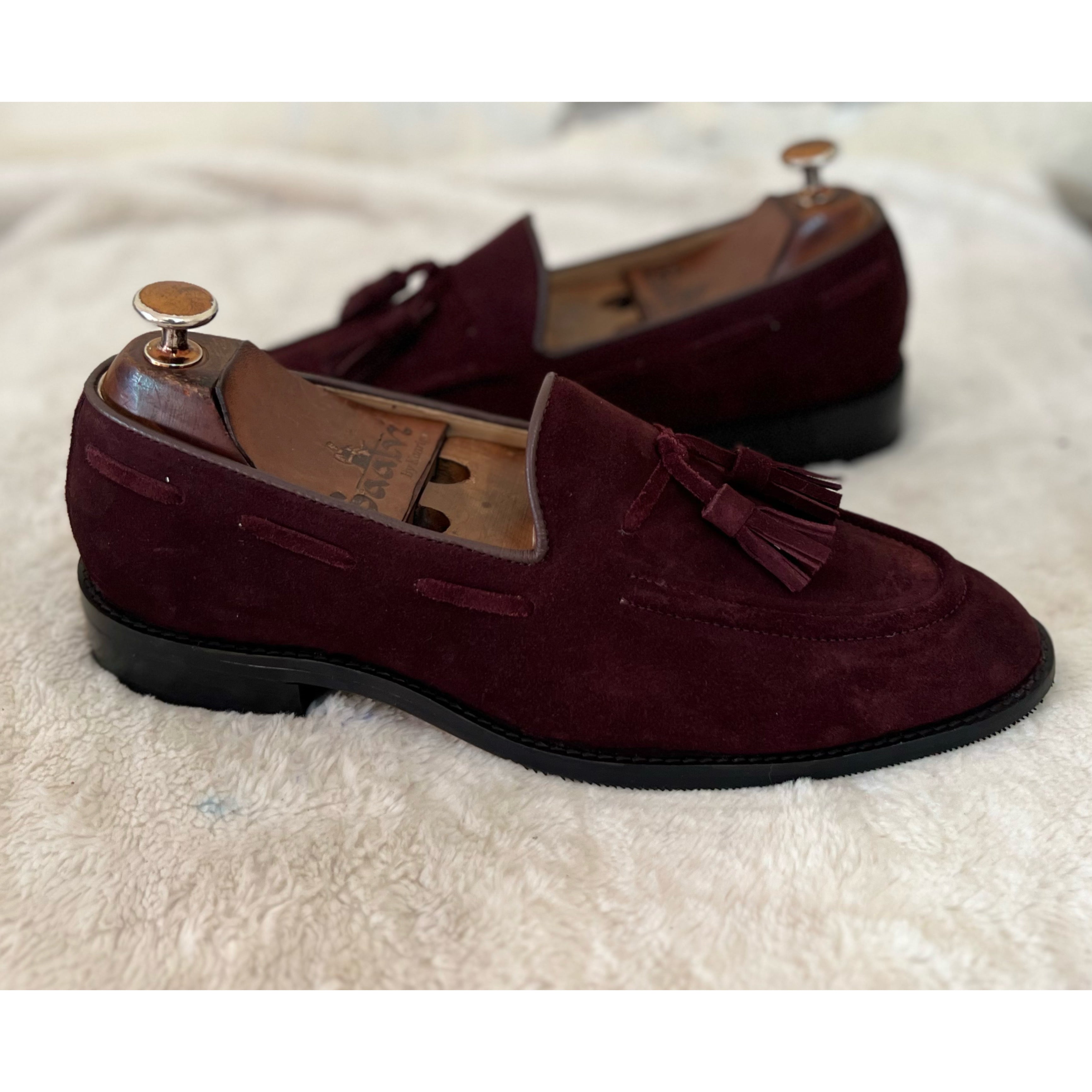 Bordo Suede Loafers With Tassels