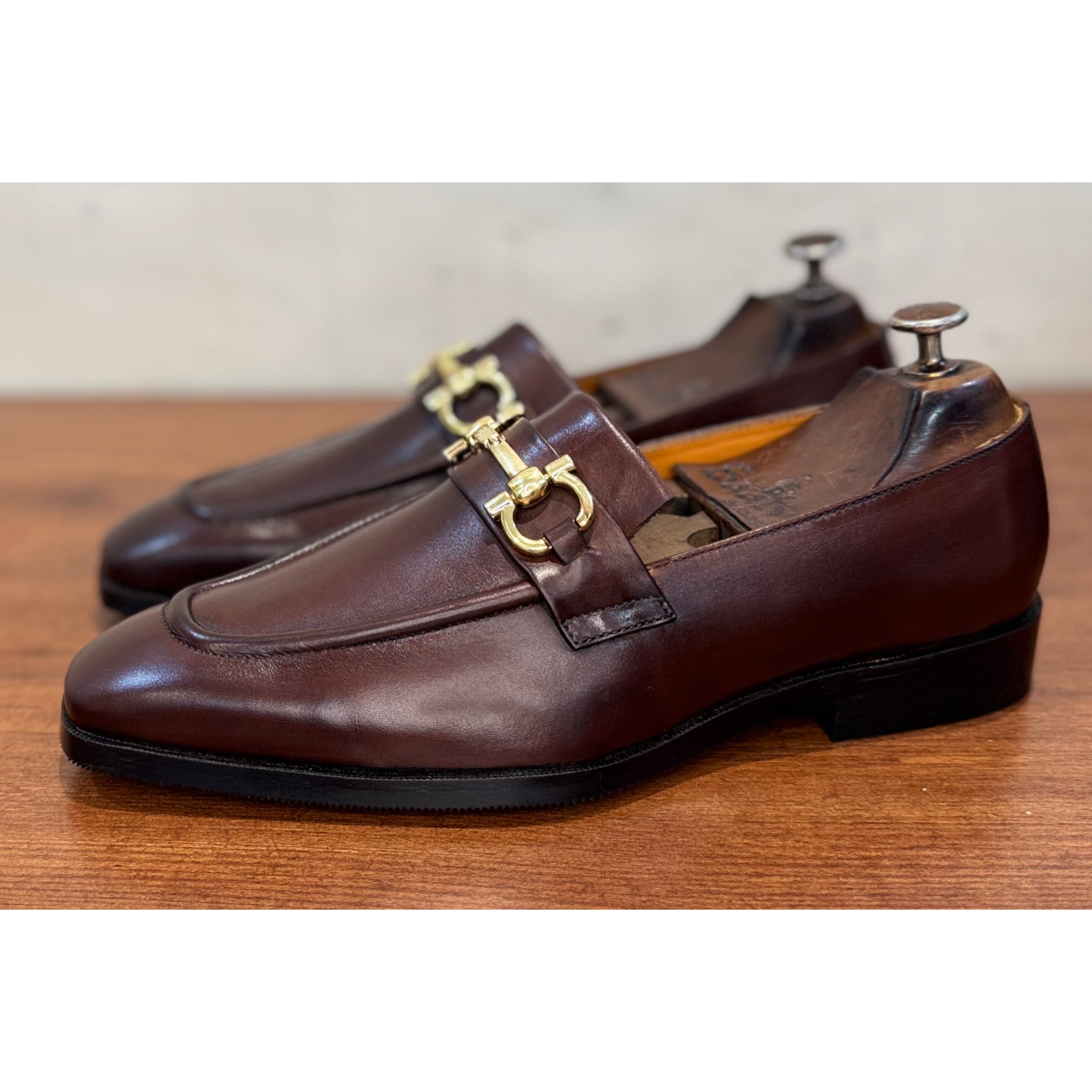 Brown Loafers With Metal Trim - T