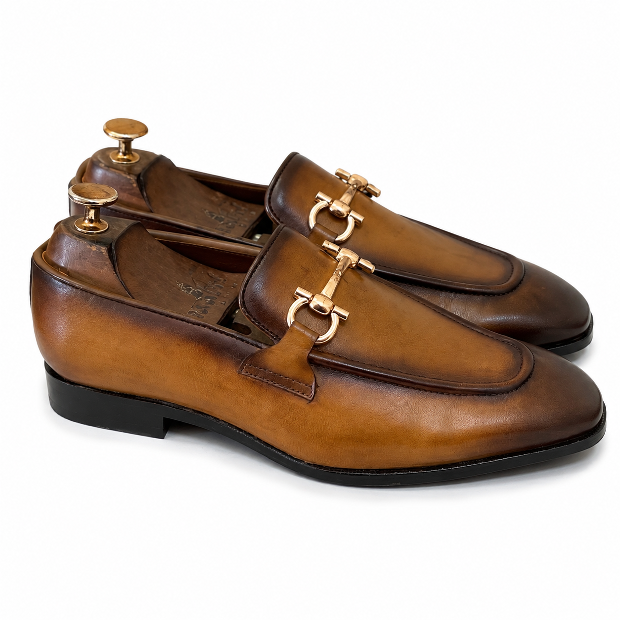 Tan Horsebit Loafers Hand Finished