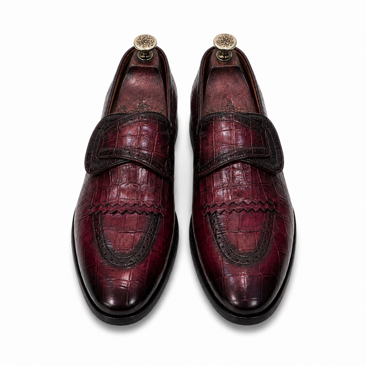 Imperial Bordeaux Croco Butterfly Loafer