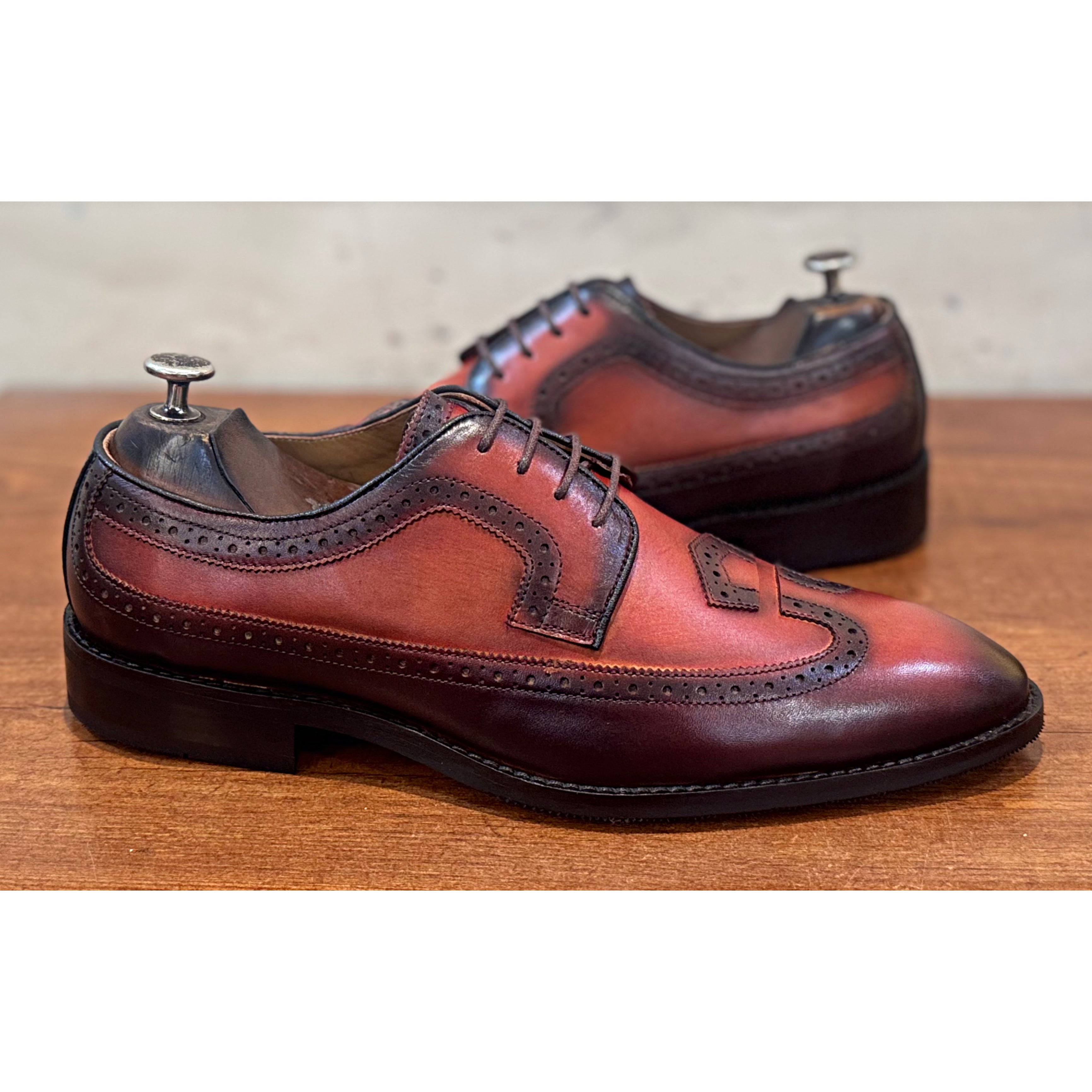 Designer Derby Laceups Hand Patina