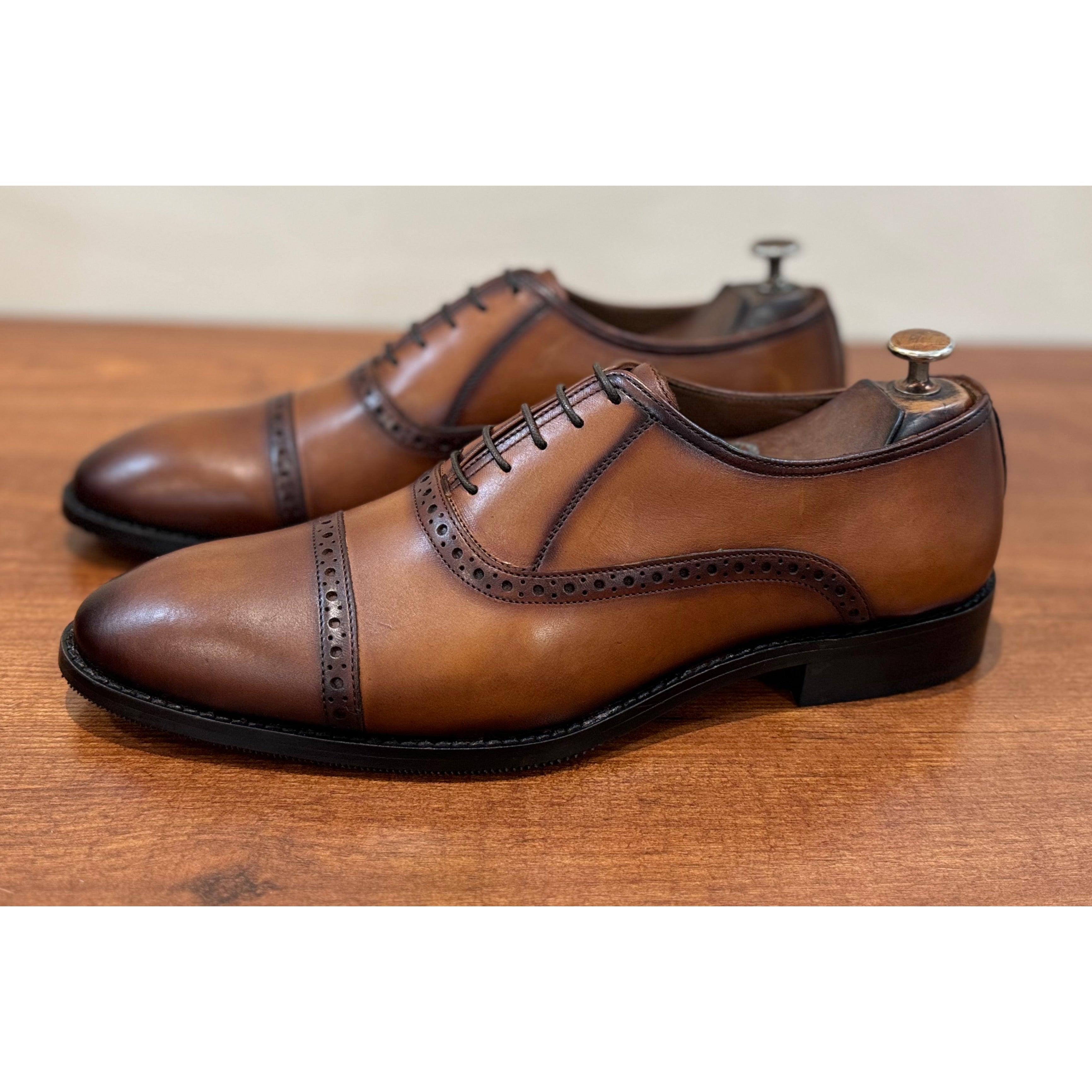 Cap Toe Oxfords - Tan