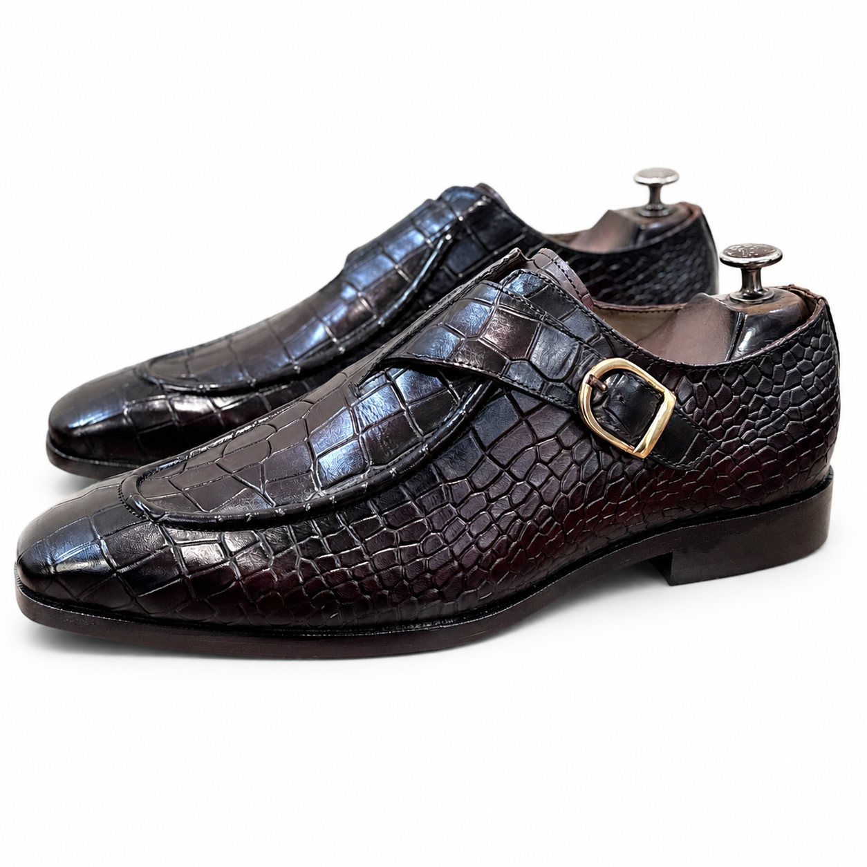 British Pointed Toe Single Monk – Dark Brown