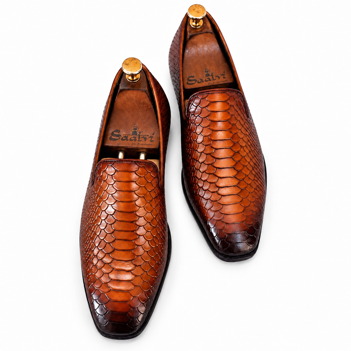 Aureum Cognac Croco Loafers