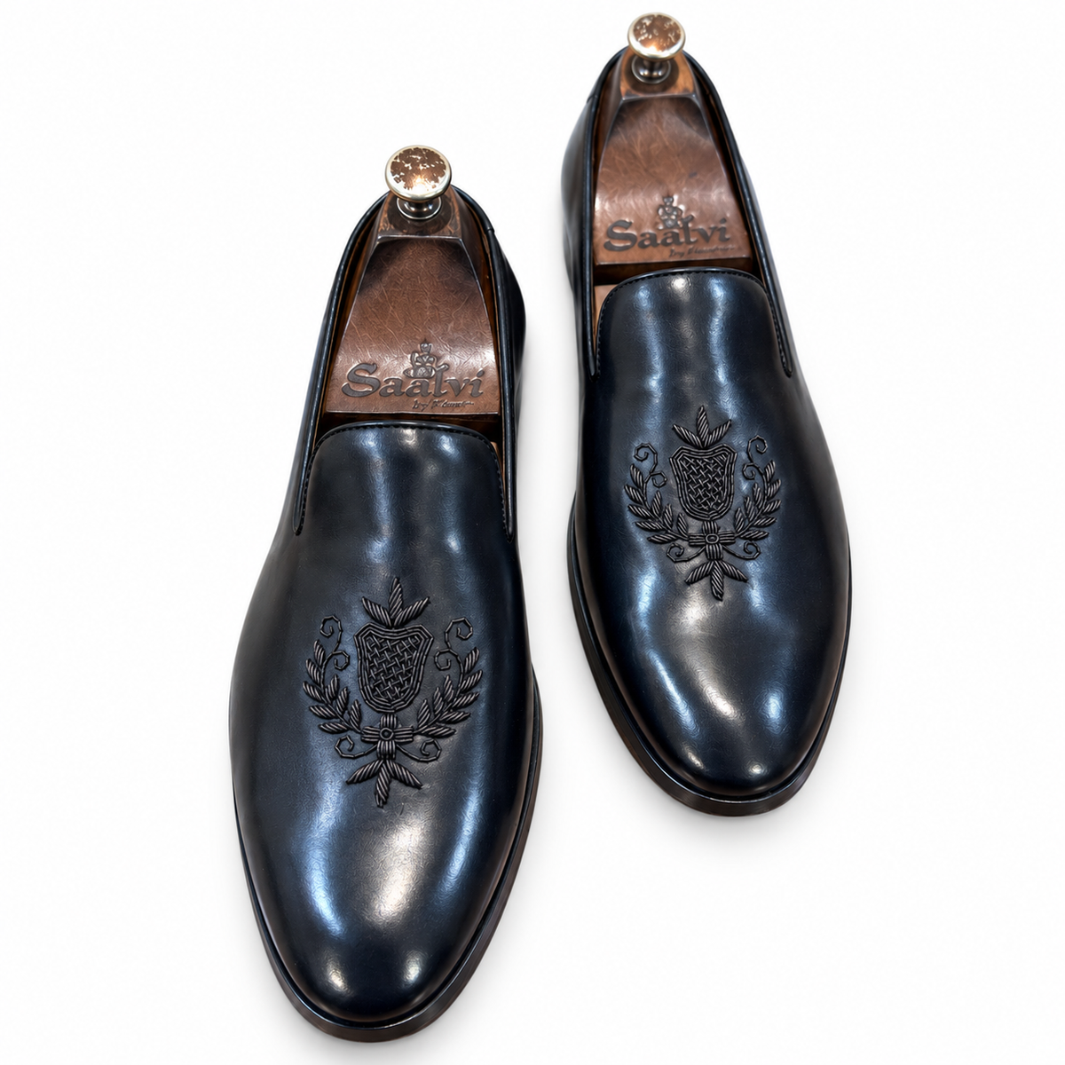 Black Crest Embroidery Slipon