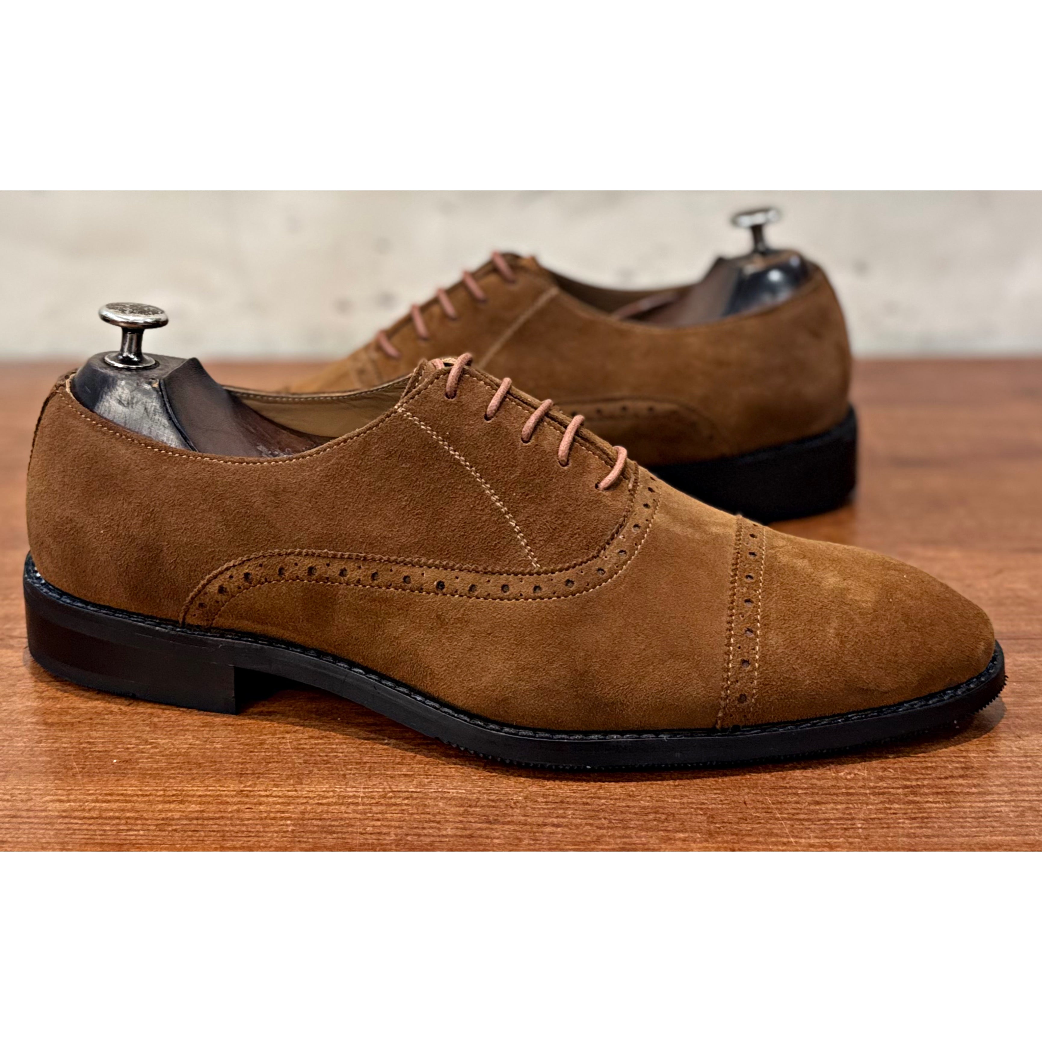Chestnut Suede Cap-Toe Oxford