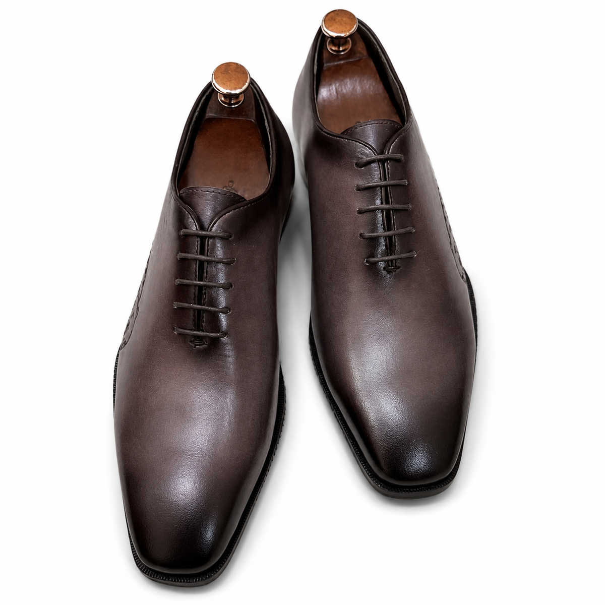 Smoky Mocha Embossed Leather Oxford Shoes