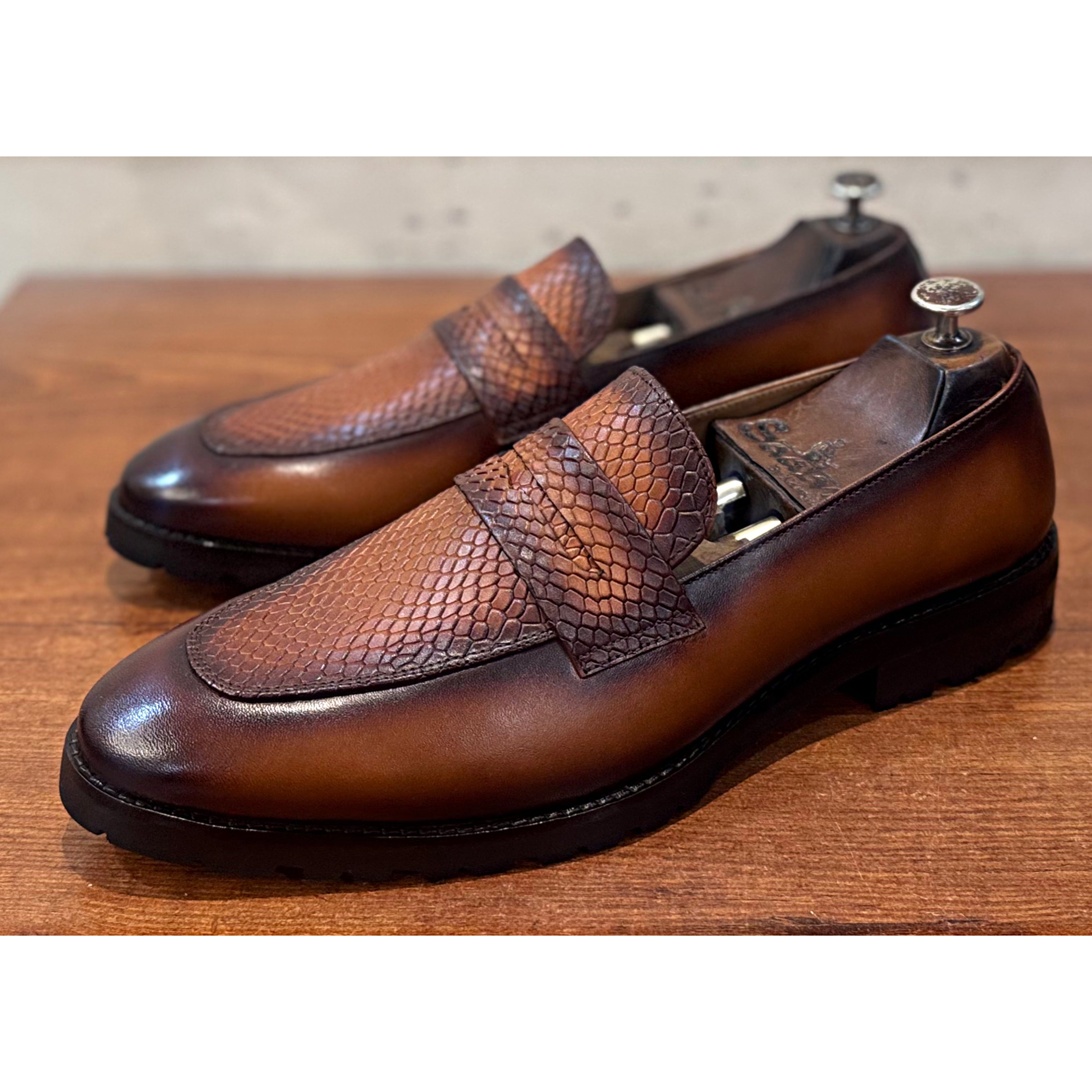 PENNY LOAFERS LIGHT WEIGHT SOLE Tan Brown