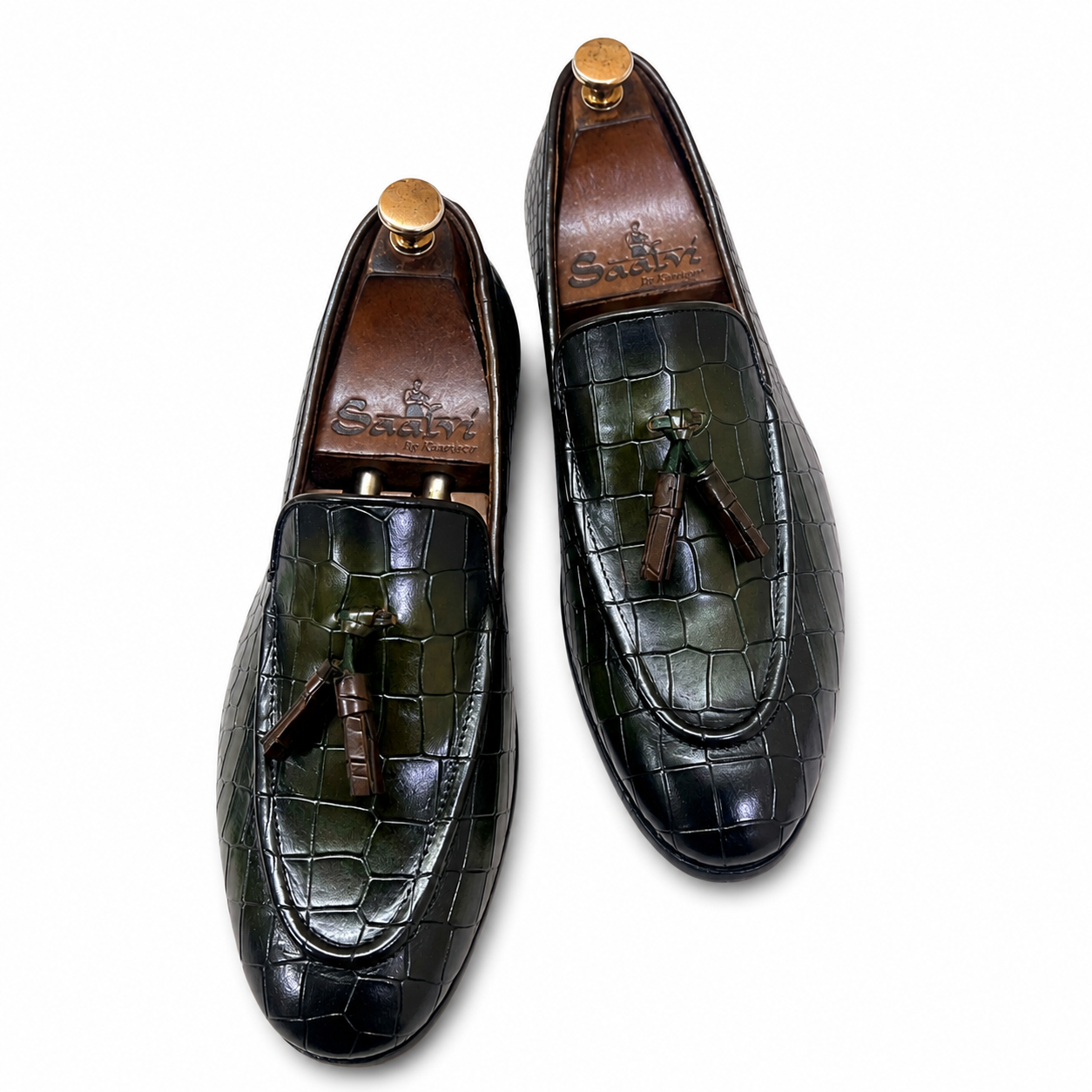 The Emerald Croco Tassel Loafers