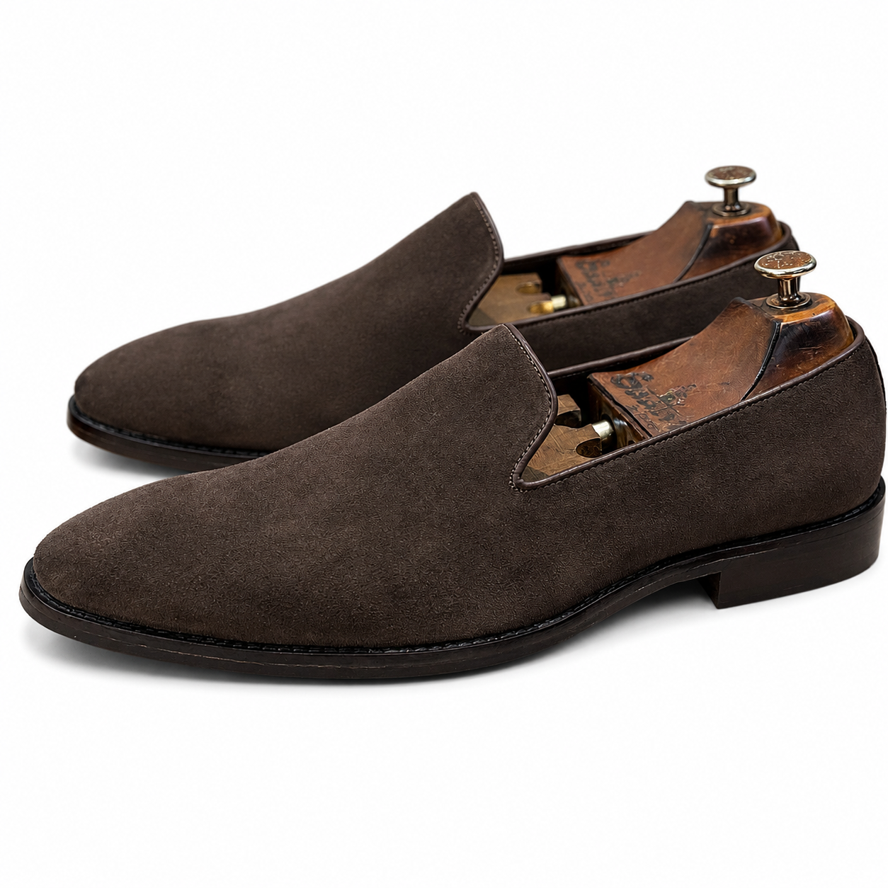 Brown Suede Slipons