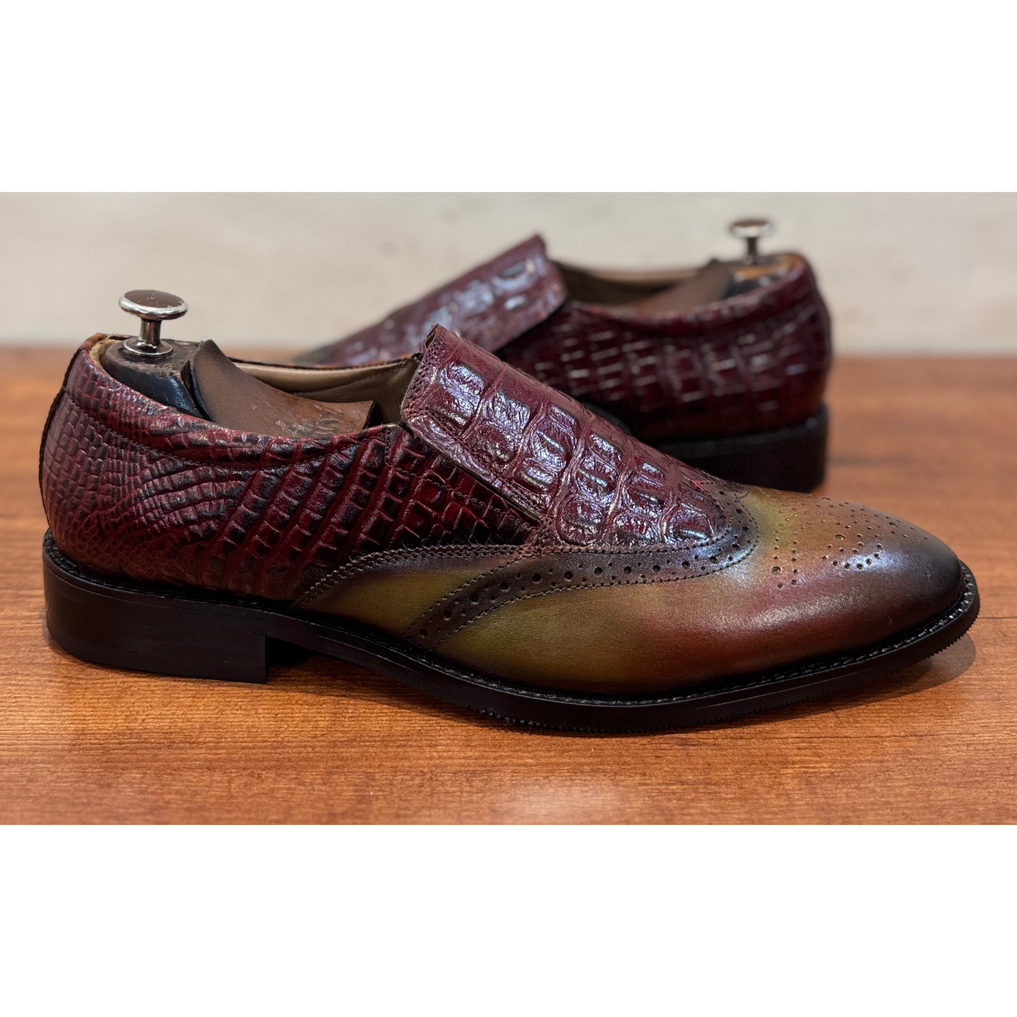 Dual Patina Croco Slip-on