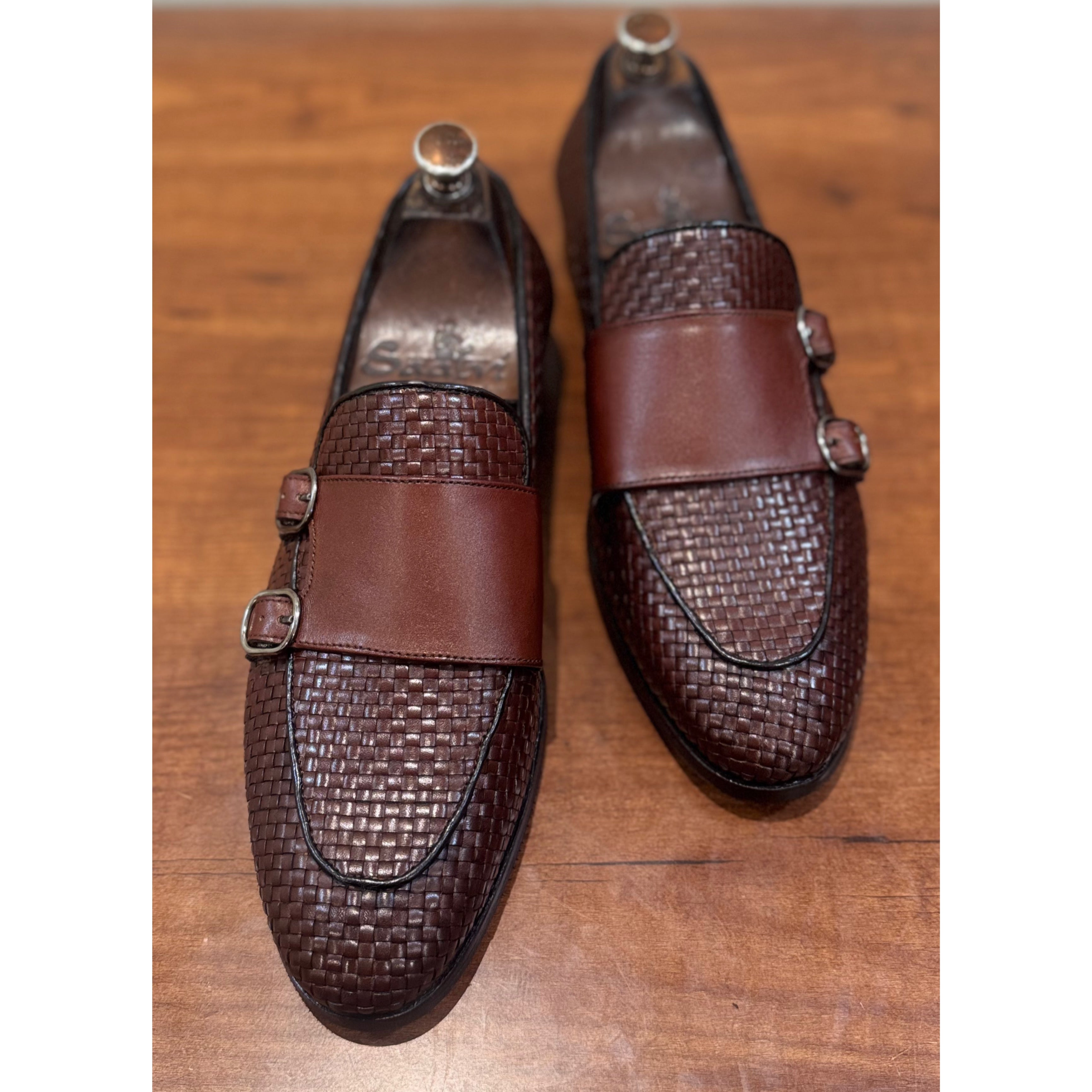 Double Monk Strap Loafers Tan