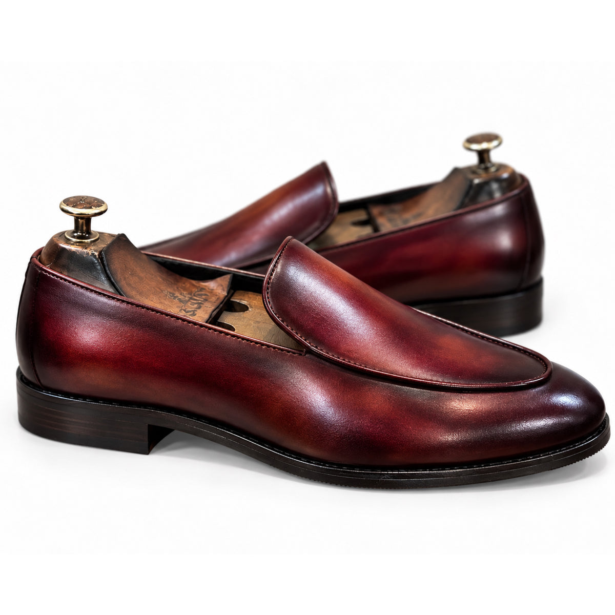 Bordeaux Imperial Apron-Toe Slip-On Loafers