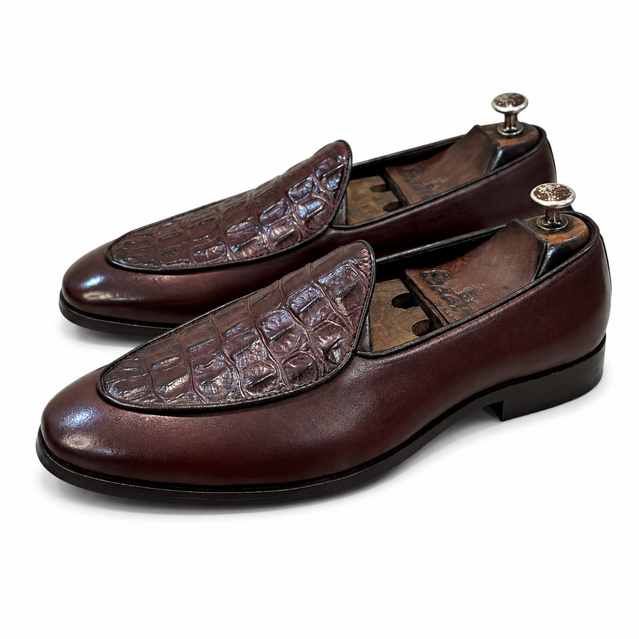 Belgian Loafers Brown Croco